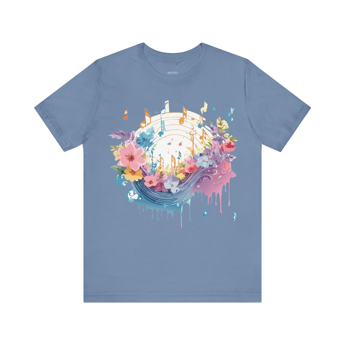 Music Graphic Unisex Cotton Bella+Canvas Tee with Art Design m85