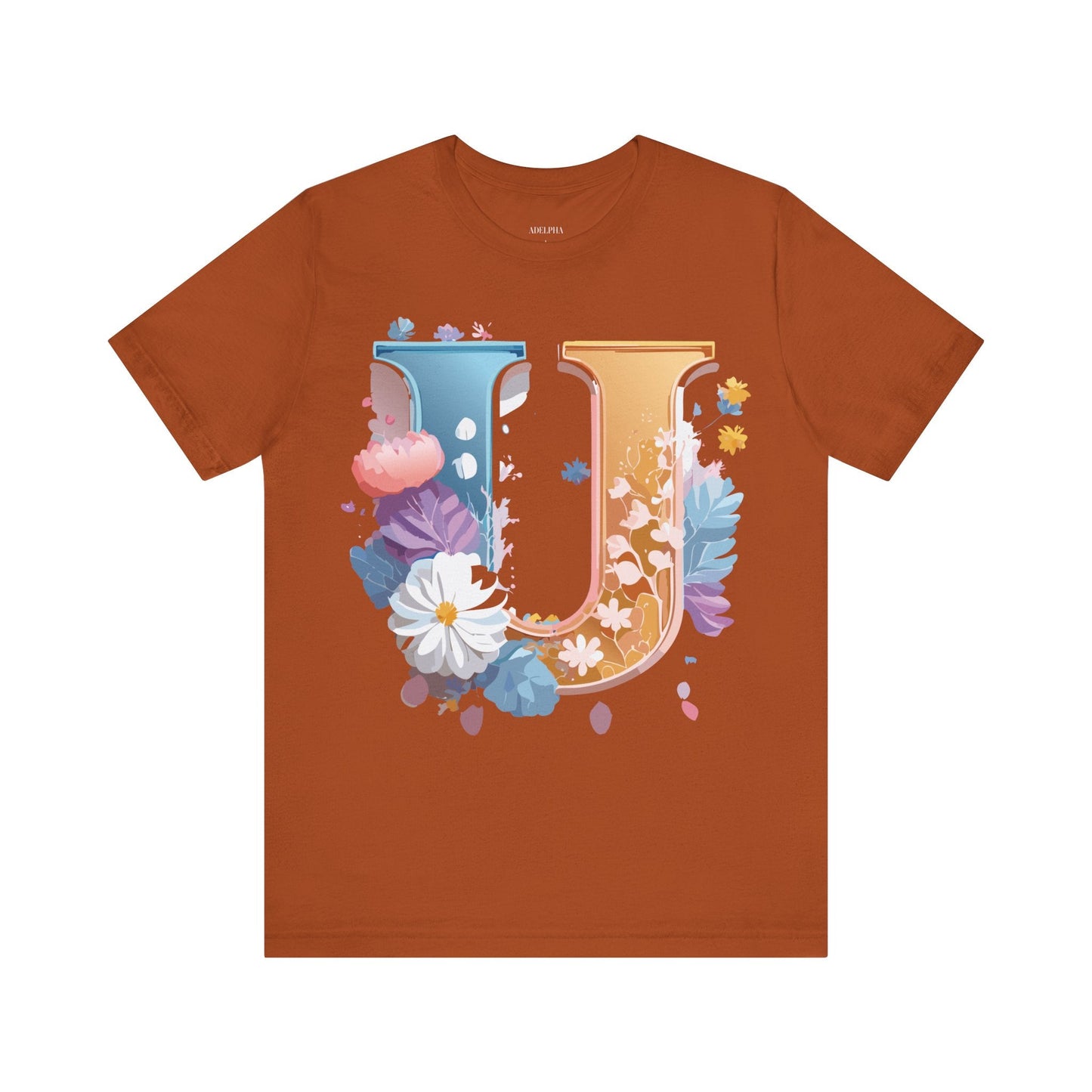 Letter U Graphic Tee Unisex Jersey Short Sleeve Premium Adelpha Art Design Shirt