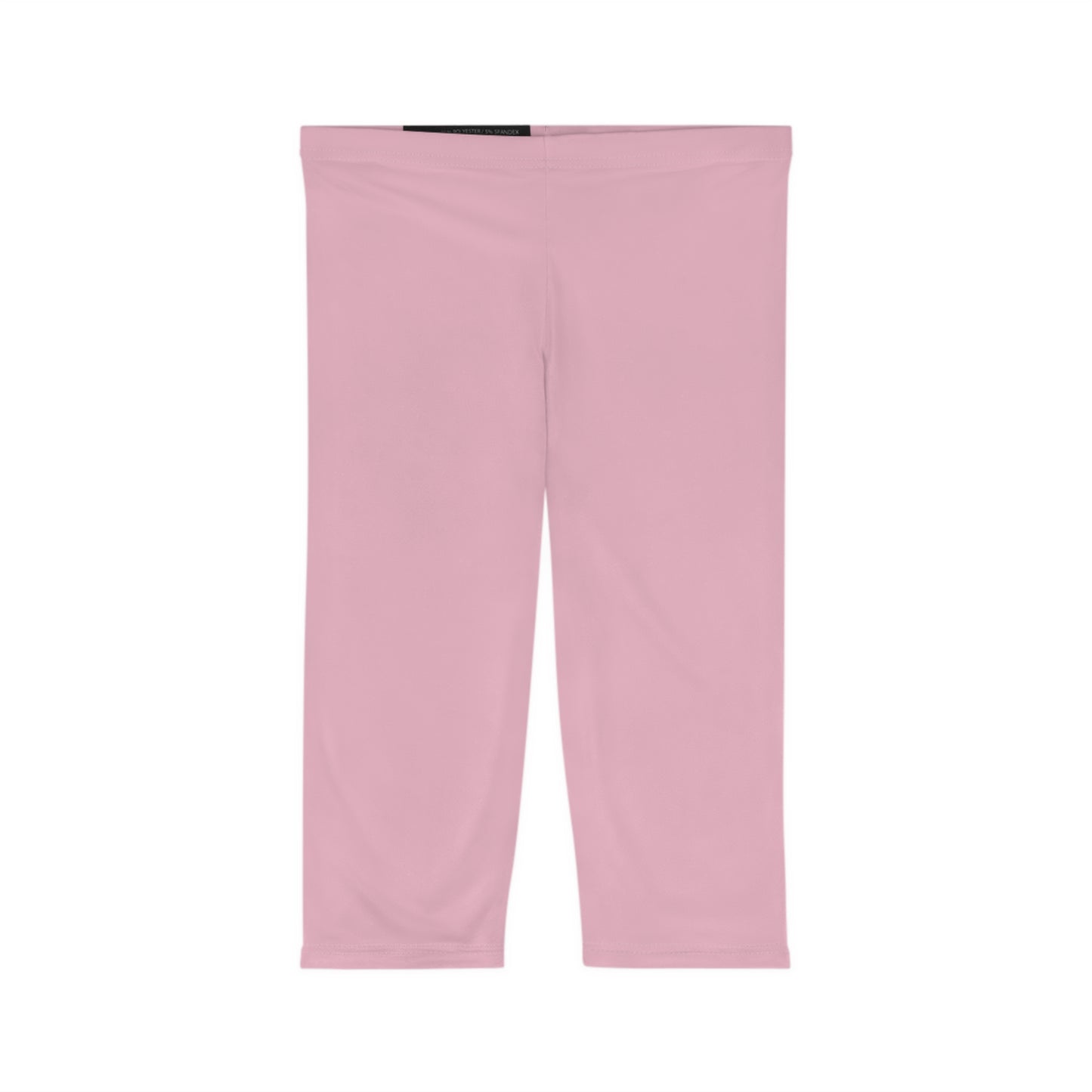 Soft Blossom Pink Color Women's Brushed Suede Poly Span Casual Capri Leggings XS-2XL