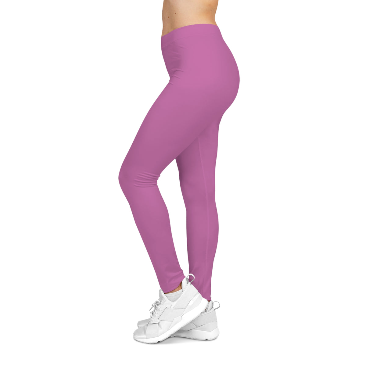 Petal Pink Color Women's Poly-Span Casual Leggings XS-2XL