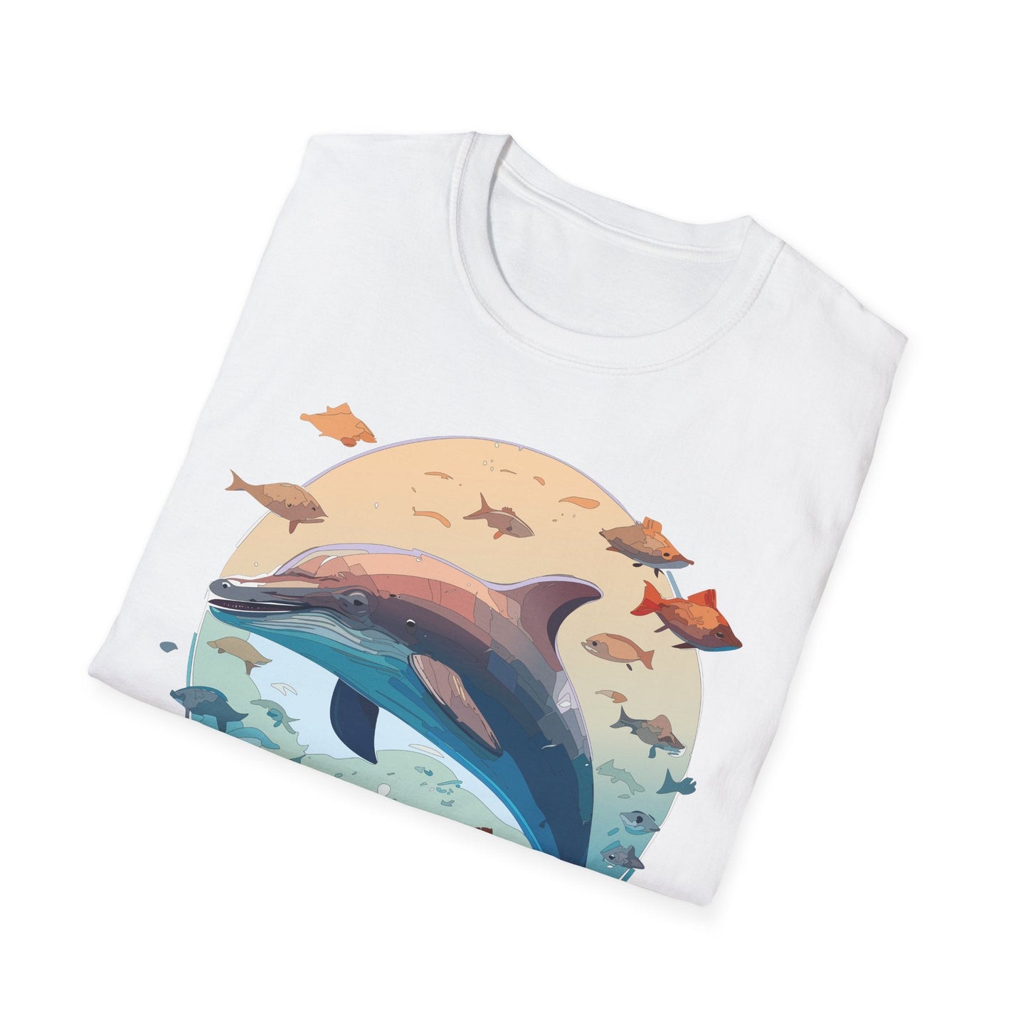 Dolphin Shirt Unisex Softstyle T Shirt 64000 100 Percent Ring Spun Cotton Tee For Everyday Comfort