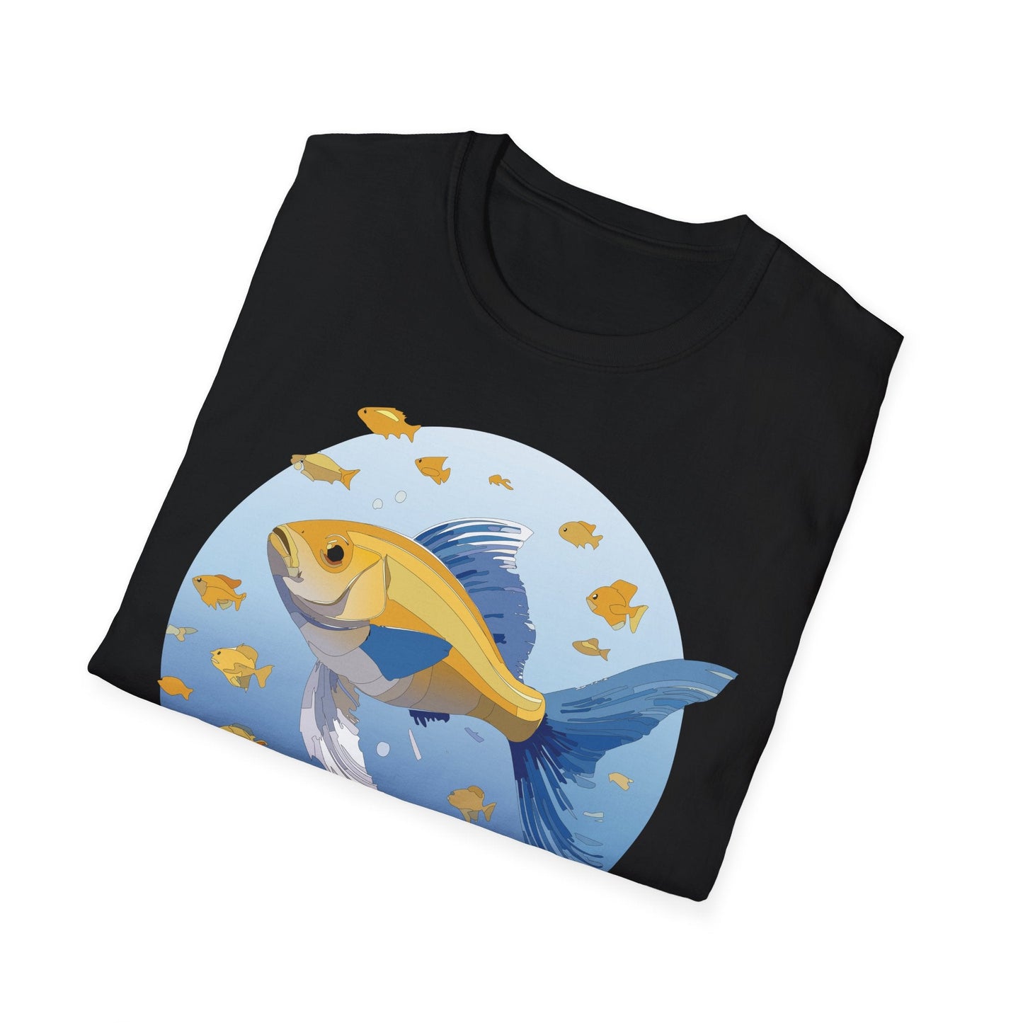 Fish Art Graphic Tee Shirt For Men And Women Unisex Cotton Softstyle Tee With Fish Artwork Design
