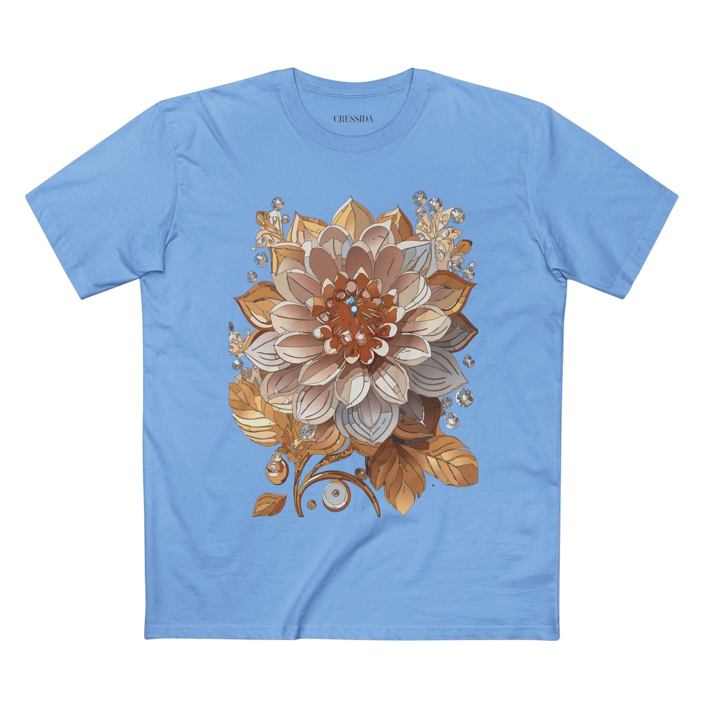 Floral Graphic T-Shirt Unisex 100 Cotton Art Design with Antique Flowers Tee 1