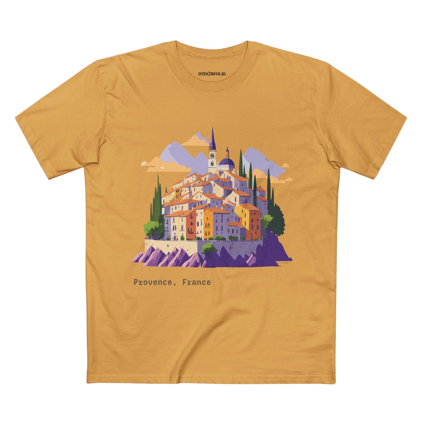 Provence Travel Shirt Unisex Premium Cotton Tee With Original Art By Retro2Nova TT66