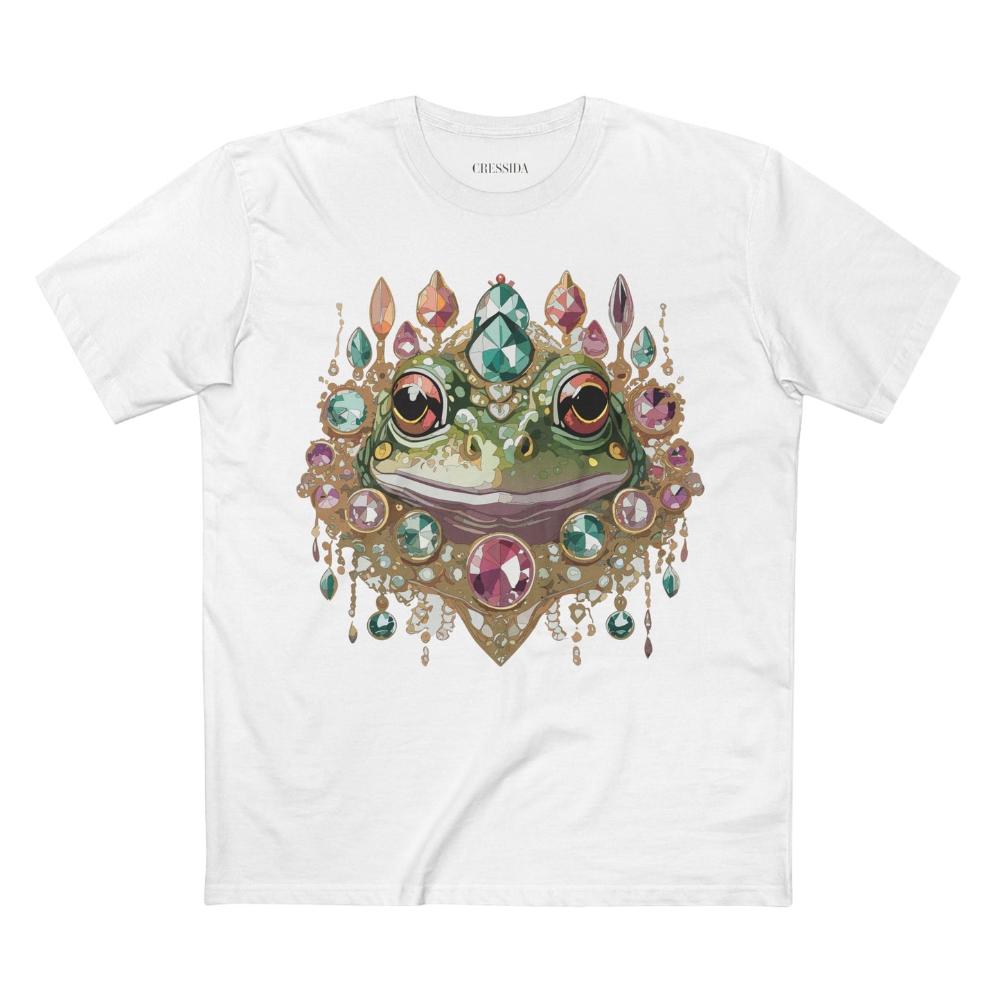 Frog Graphic Unisex 100 Cotton Tee With Unique Animal Golden Medallion Art Design 62