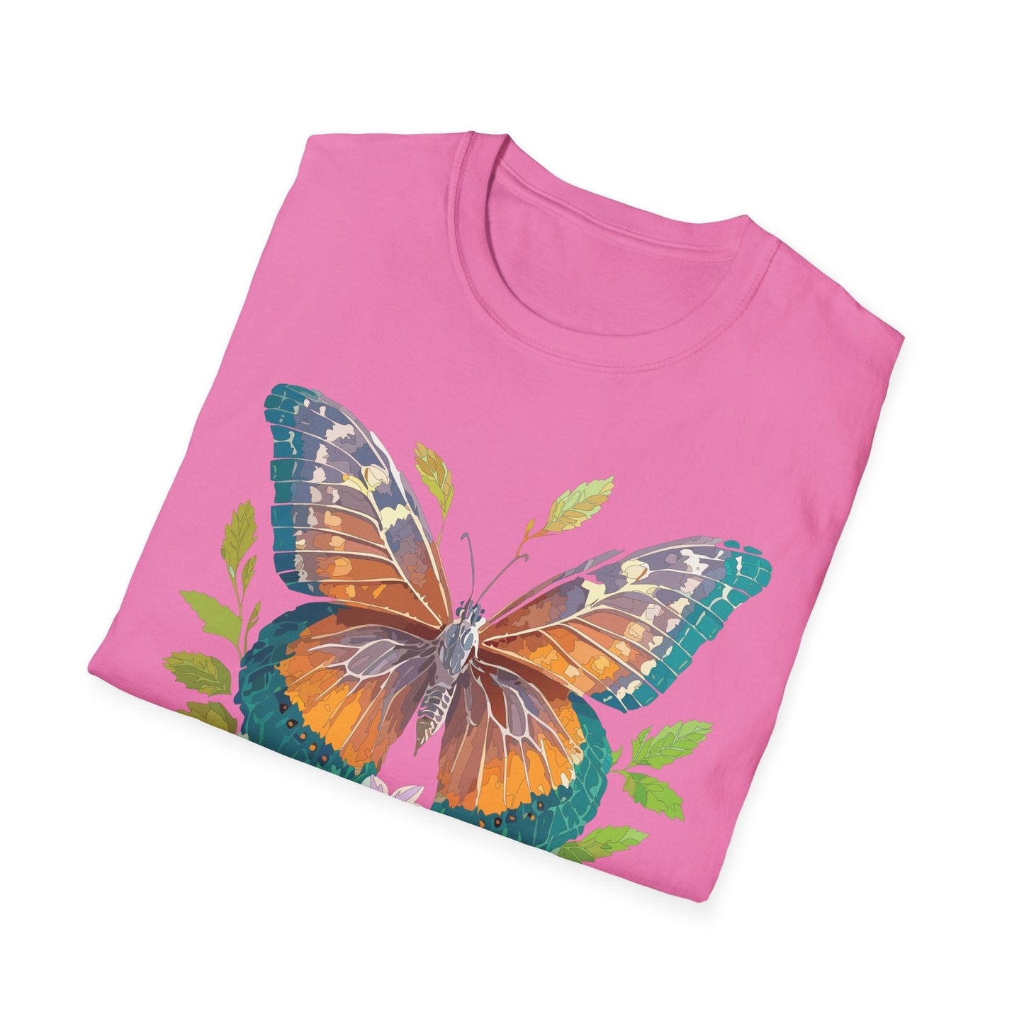 Unisex Butterfly Shirt With Monarch Design Cotton Tee Gildan 64000 Softstyle Comfort