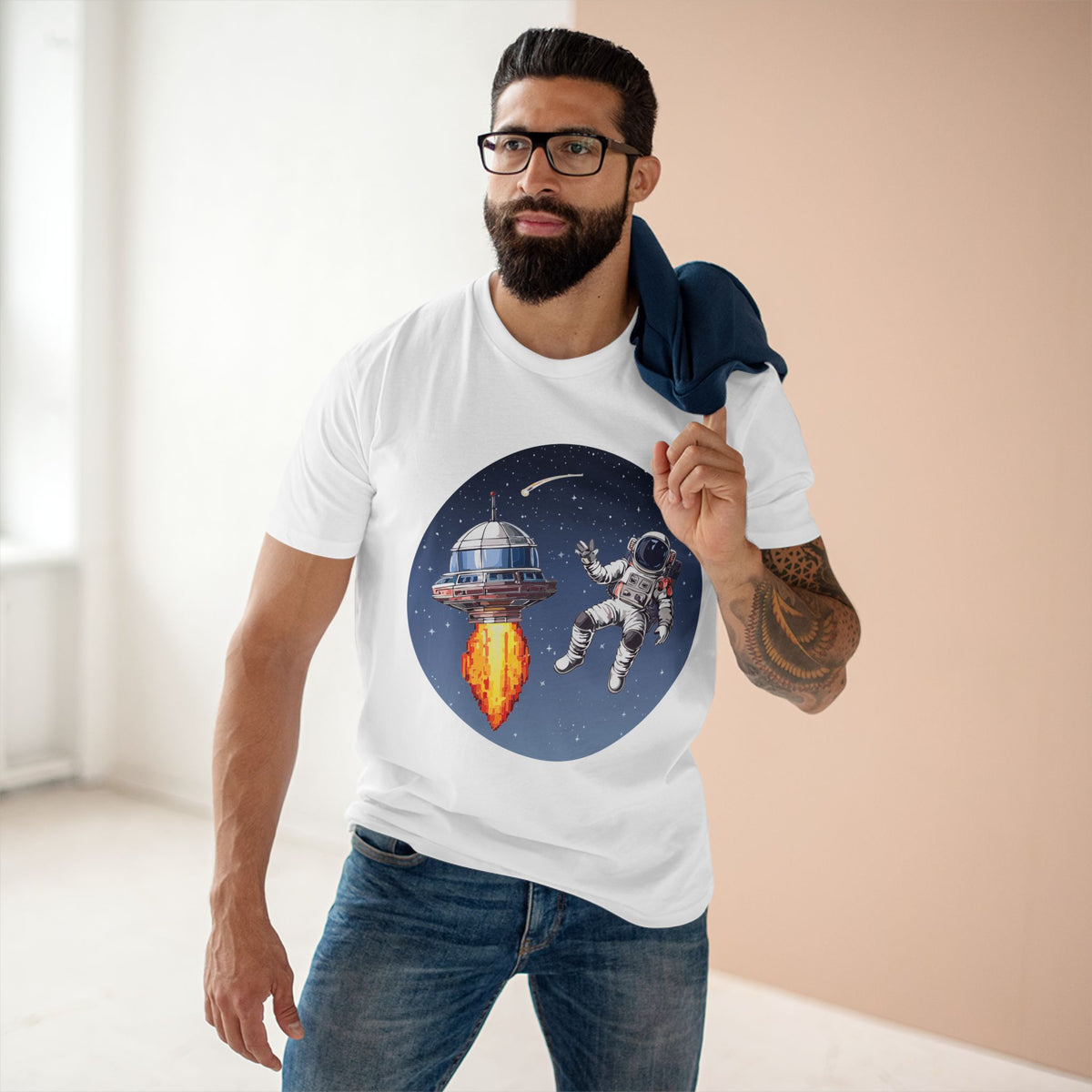 Cosmos Astronaut Graphic Tee Staple Unisex 100 Cotton Tee Shirt - CS-14