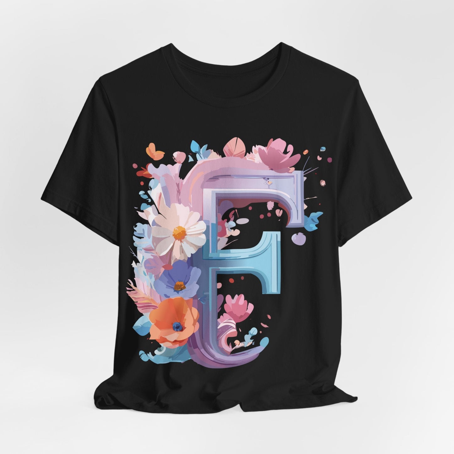 Letter F Shirt Graphic Tee Unisex Vintage Inspired Artwork From Adelpha Premium Short Sleeve