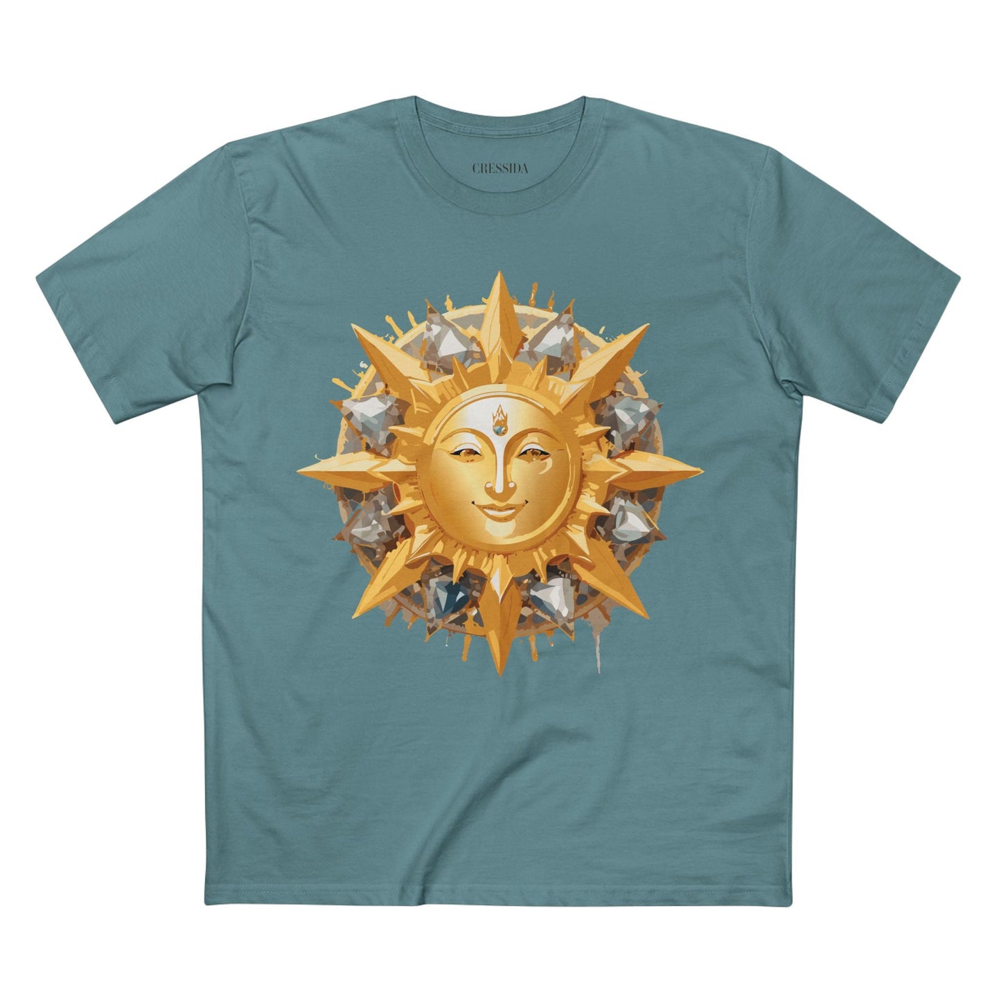 Gold Sun Graphic Unisex 100 Cotton T-Shirt with Golden Art Design 14