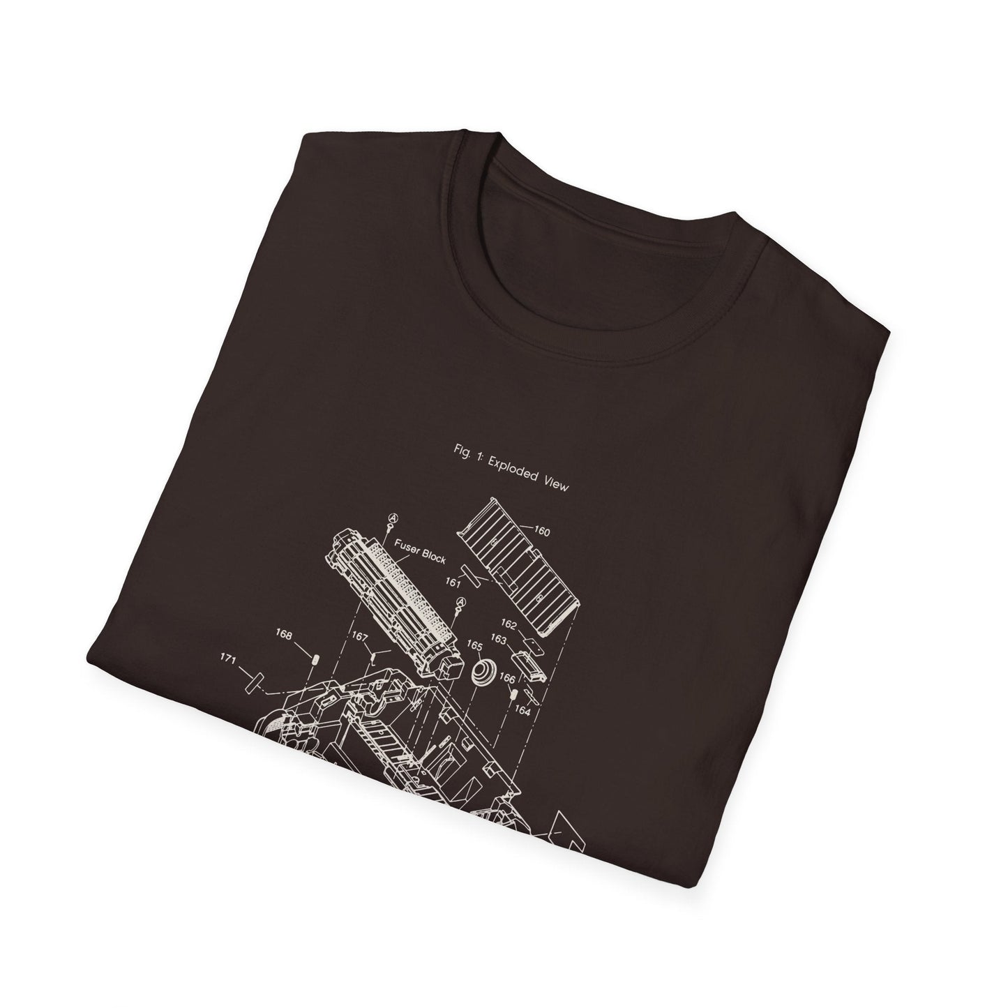 Unisex Cotton T-Shirt Vintage Home Printer Blueprint Tee Home Printer Works 4 Microdots Slogan