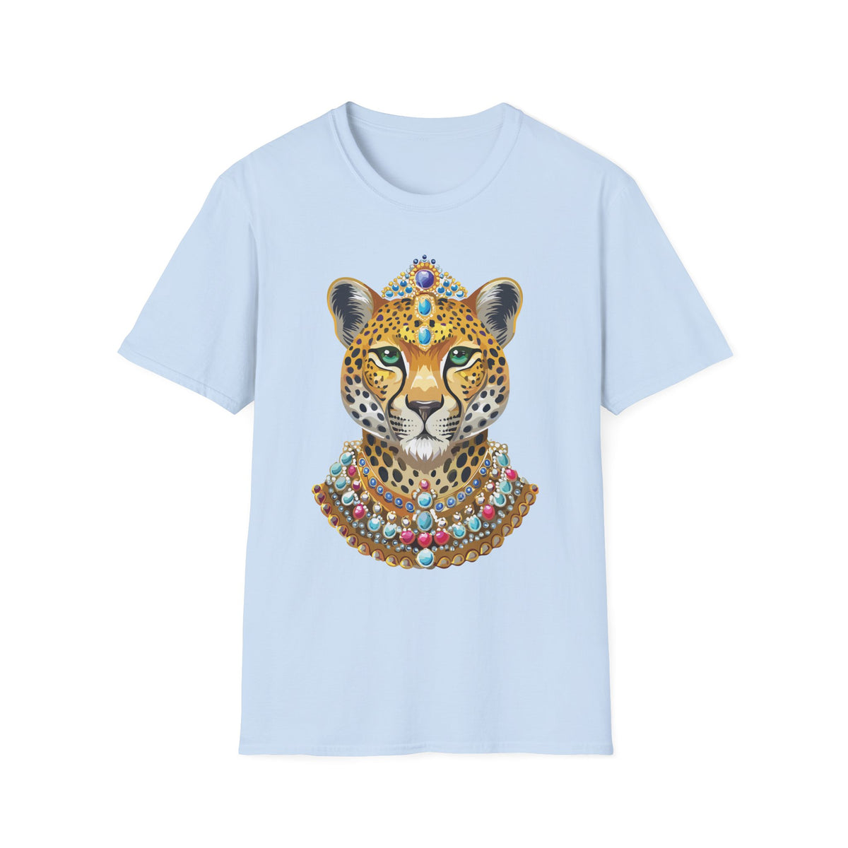 Jeweled Leopard Face T-Shirt | Regal Animal Portrait Tee