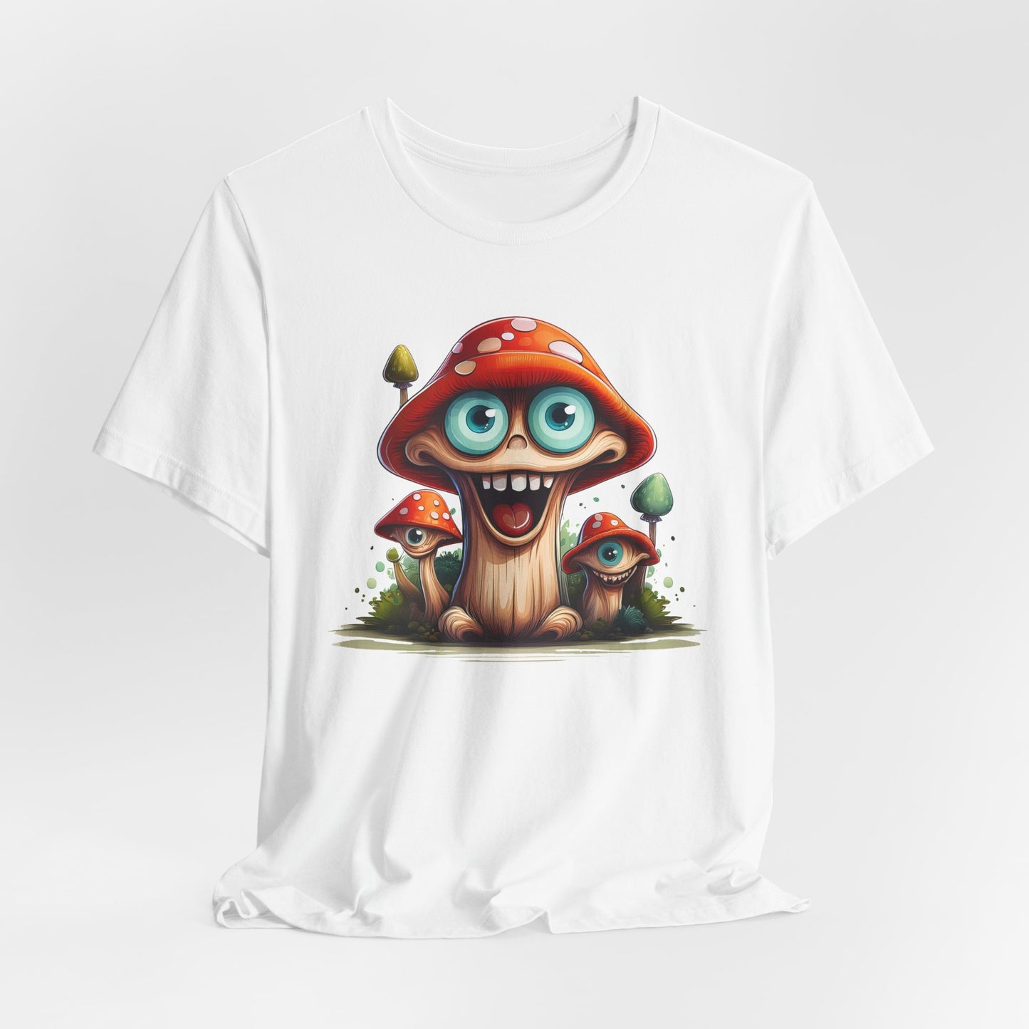 Cute Mushroom Graphic Tee, Fun Cartoon Shirt, Funny Mushroom Shirt, Cute Cartoon Tees, Graphic T-Shirt, Art Design T-Shirt
