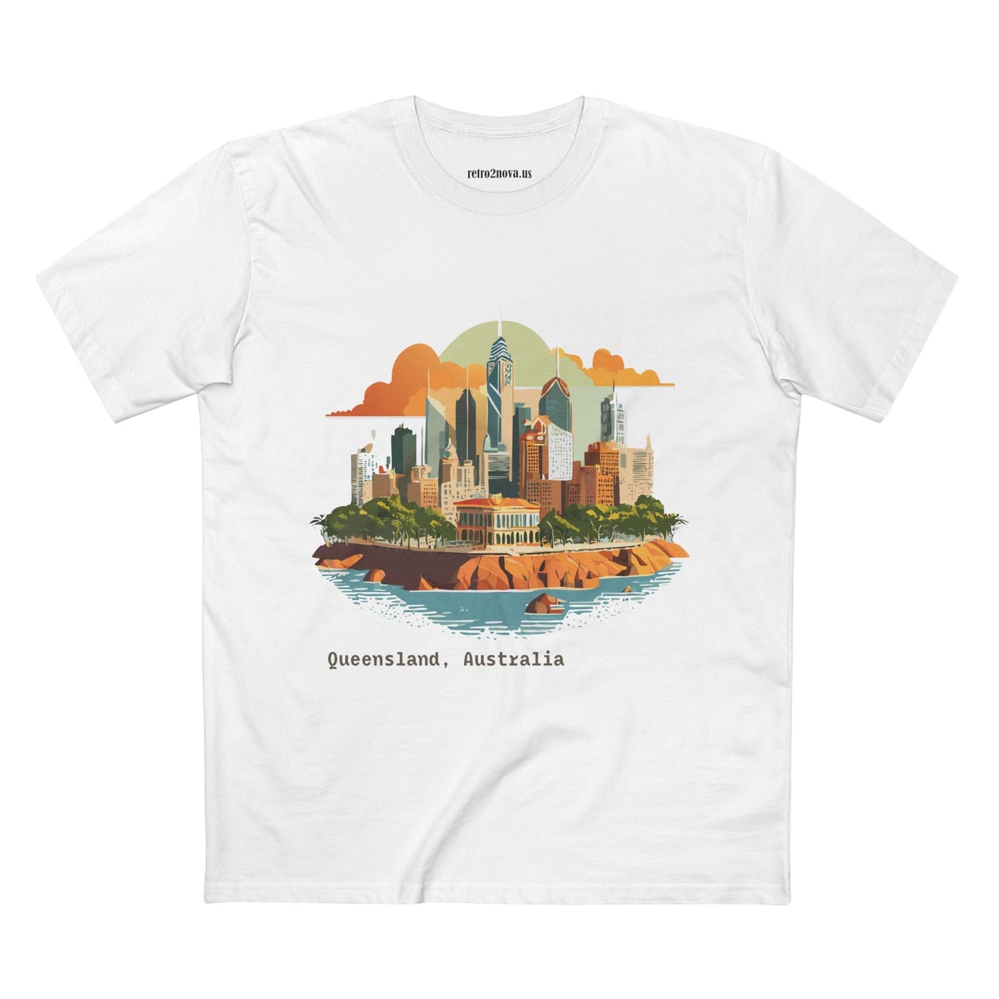 Unisex Travel Shirt Australia Art Tee Premium Cotton Original Design Retro2Nova TT65