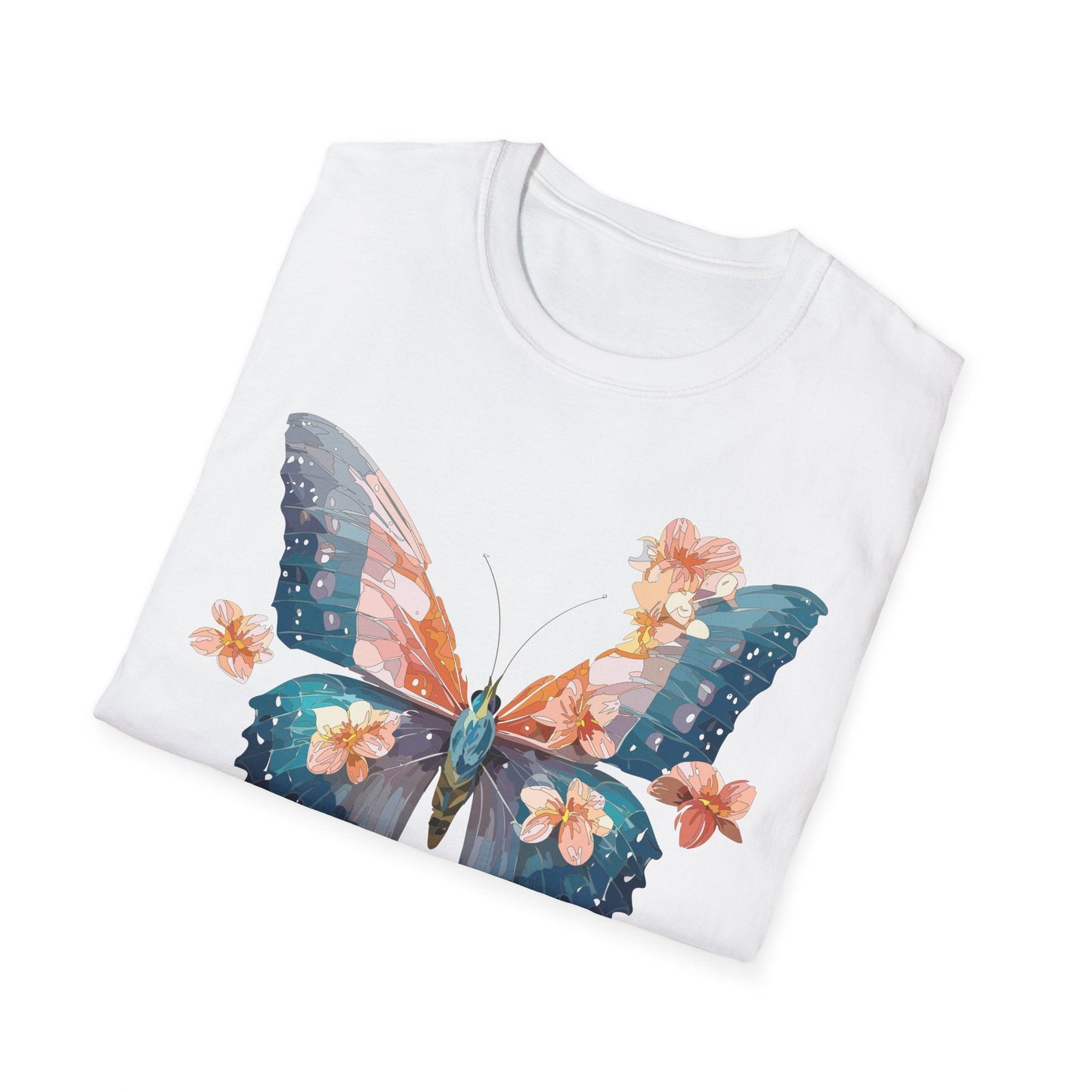 Butterfly Shirt Unisex T Shirt Monarch Print Gildan Softstyle 64000 Ring Spun Cotton Tee