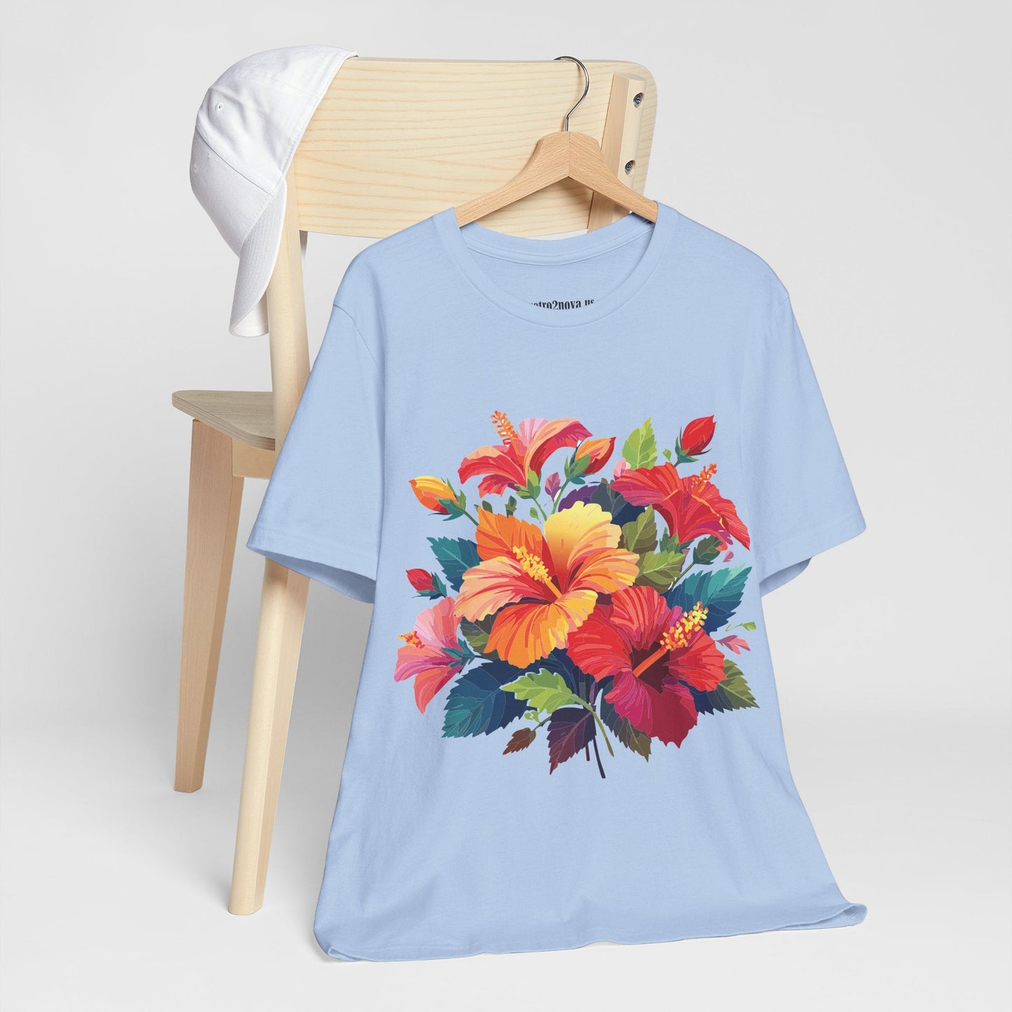 Retro2Nova Floral Shirt Unisex Jersey Short Sleeve Tee From Flowers Collection Bold Vibrant Design