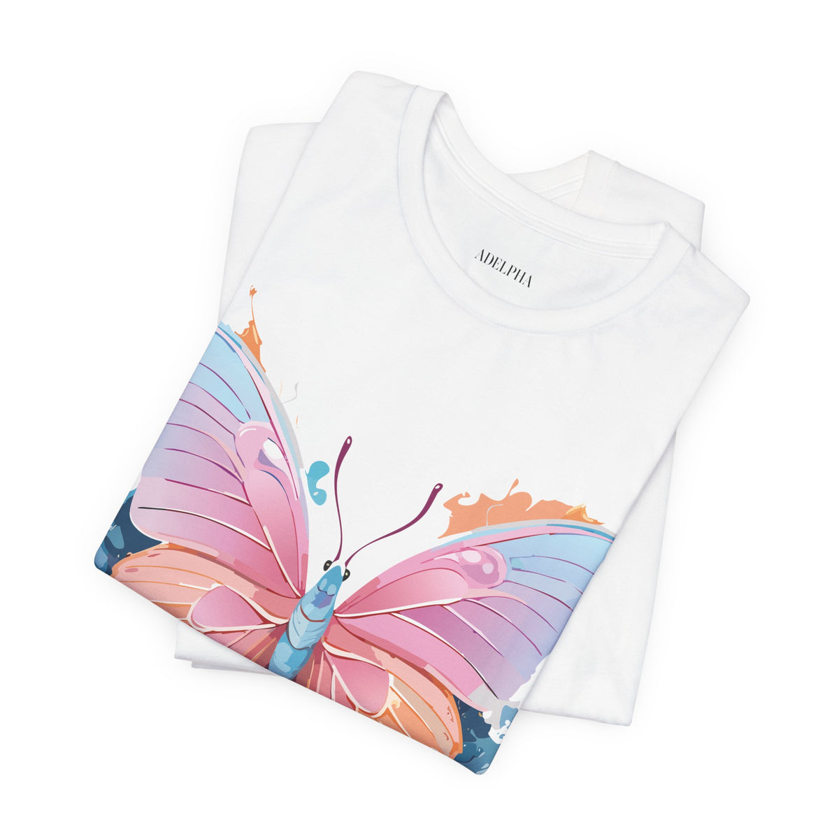 Butterfly Graphic Unisex Cotton Bella+Canvas Tee with Art Design n10
