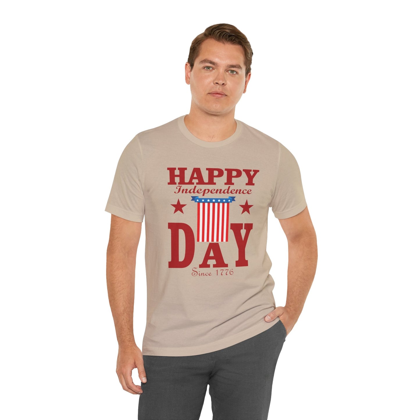 Happy Independence Day Graphic Unisex Cotton T-Shirt 018