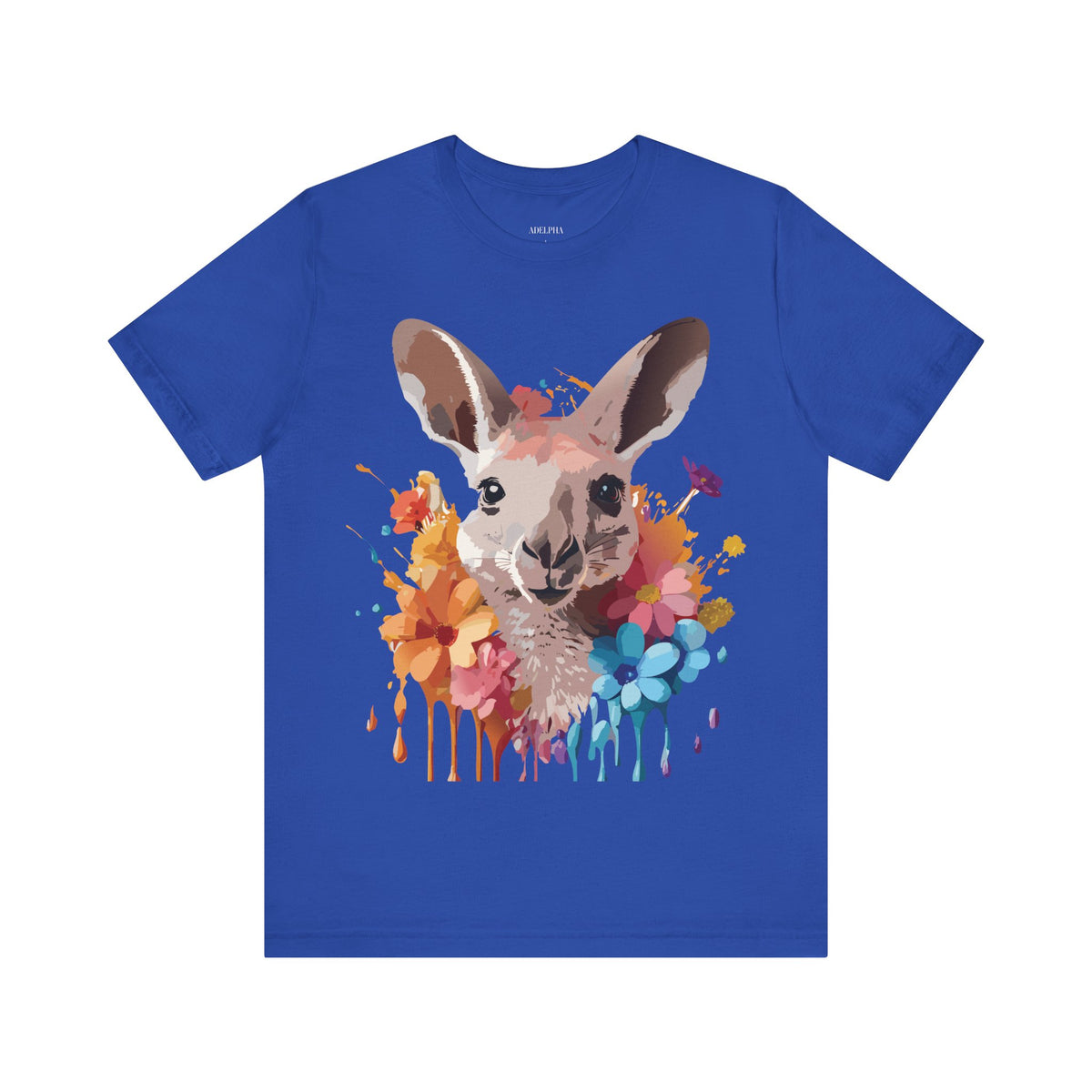 Kangaroo Graphic Unisex Cotton Bella+Canvas Tee with Art Animal Design e36