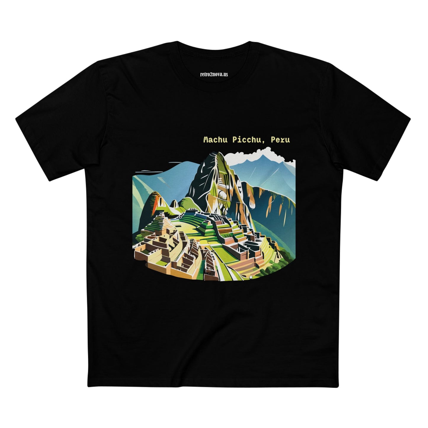 Unisex Machu Picchu Travel Shirt Premium Cotton Tee With Original Retro2Nova Art Design