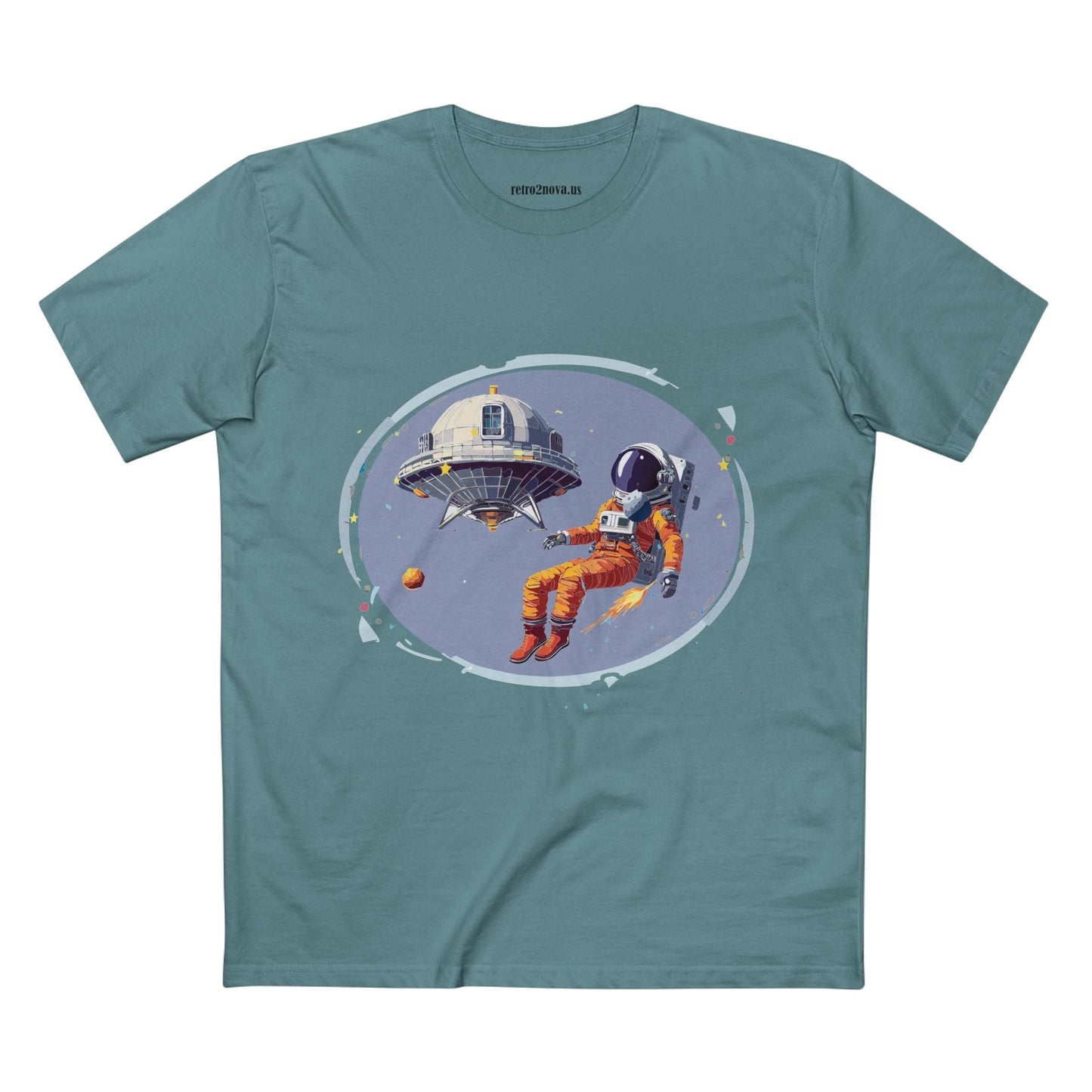 Cosmos Astronaut Shirt For Unisex Premium Cotton Tee With Original Art Design Retro2Nova