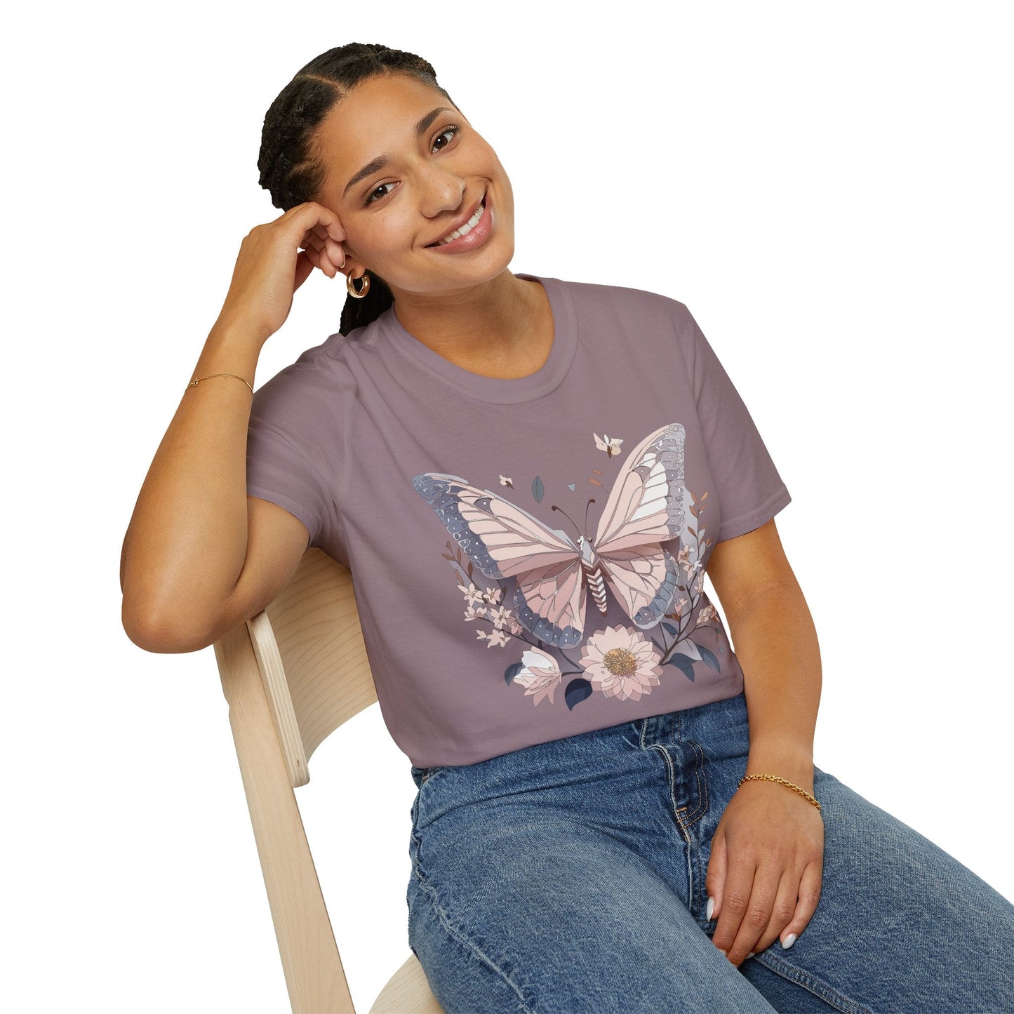 Butterfly Shirt Unisex Gildan Softstyle 64000 Monarch Butterfly Tee 100 Percent Ring Spun Cotton