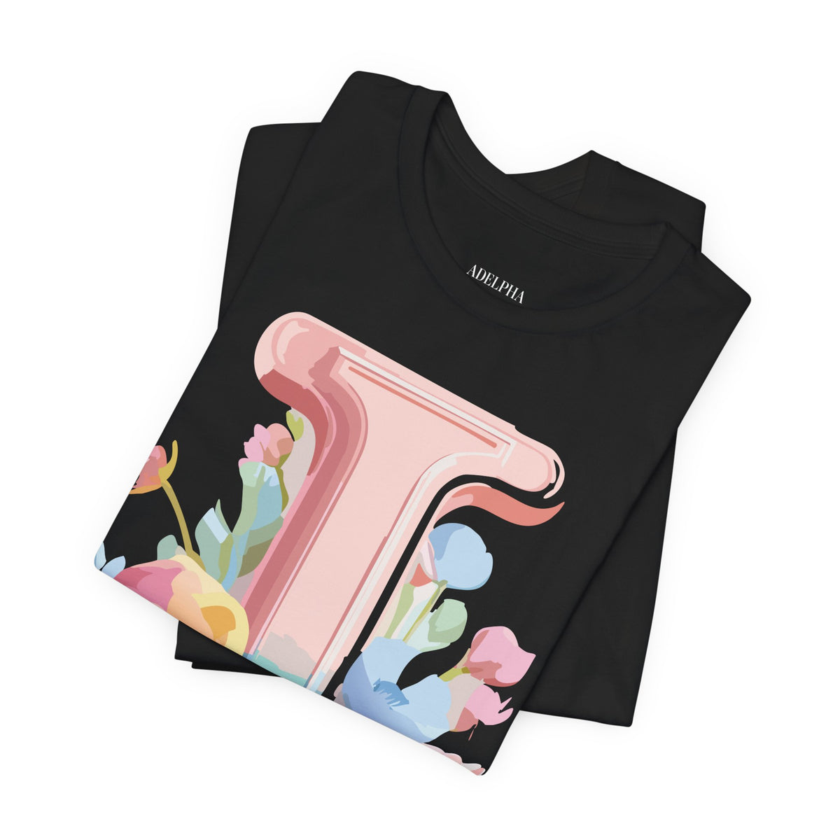 Letter I Graphic Unisex Cotton Bella+Canvas Tee with Art Letter Design