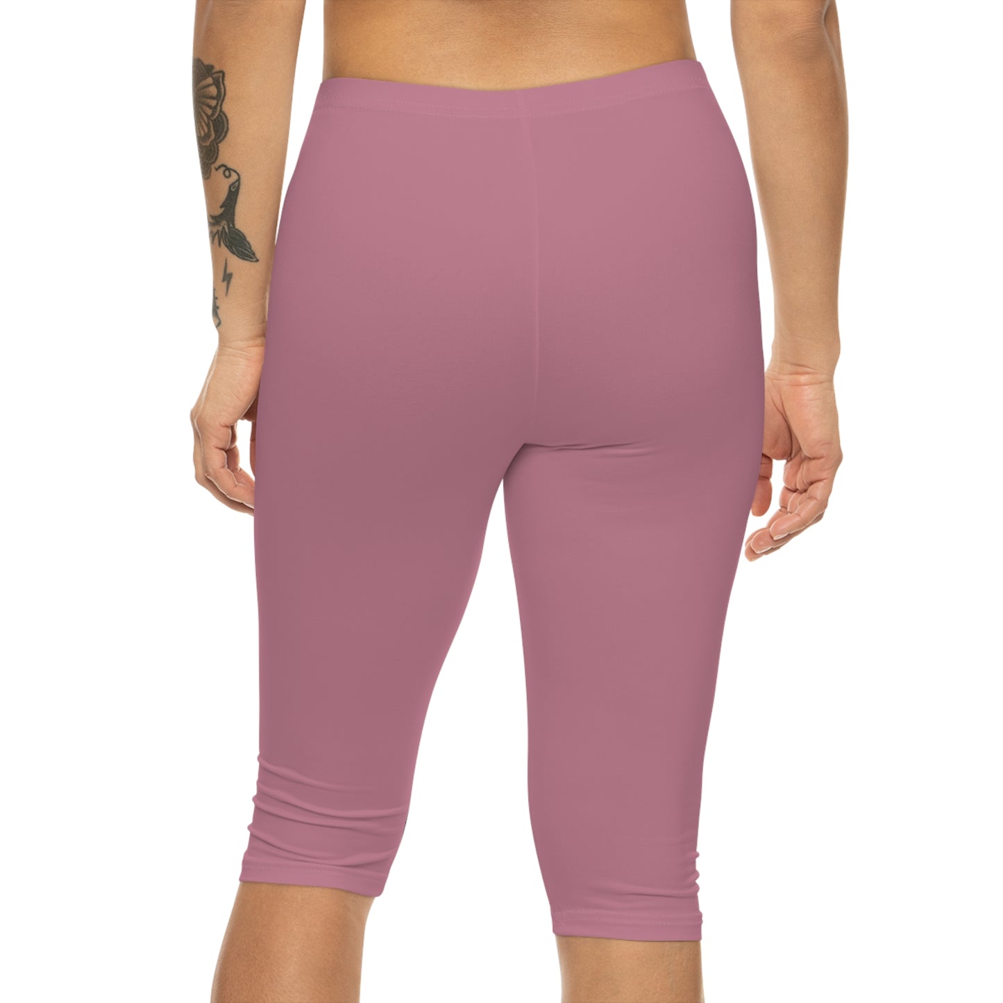 Old Rose Color Women's Brushed Suede Poly Span Casual Capri Leggings XS-2XL