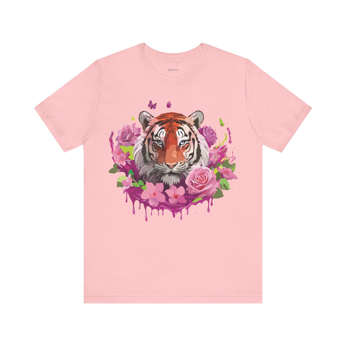 Tiger Graphic Unisex Cotton Bella+Canvas Tee with Art Animal Design d91