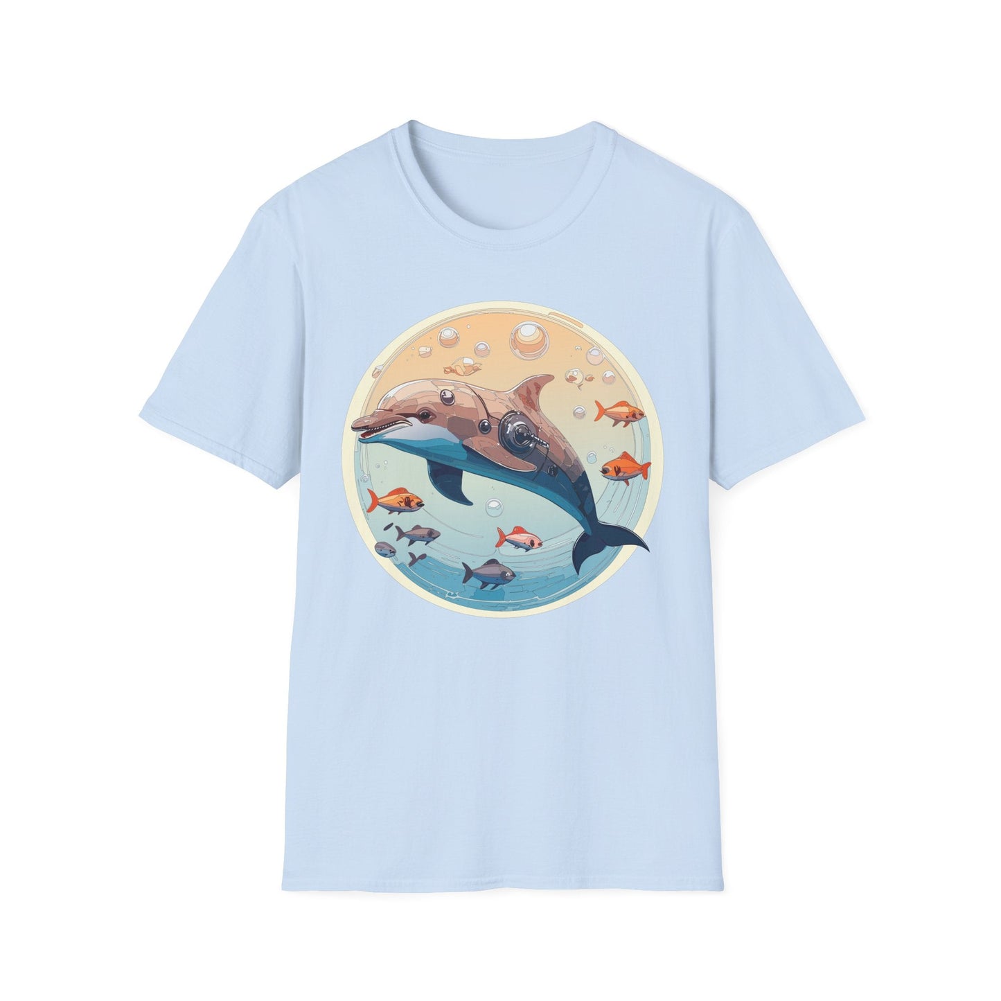 Dolphin Shirt Unisex Softstyle Tee 100 Percent Ring Spun Cotton Breathable Gildan 64000