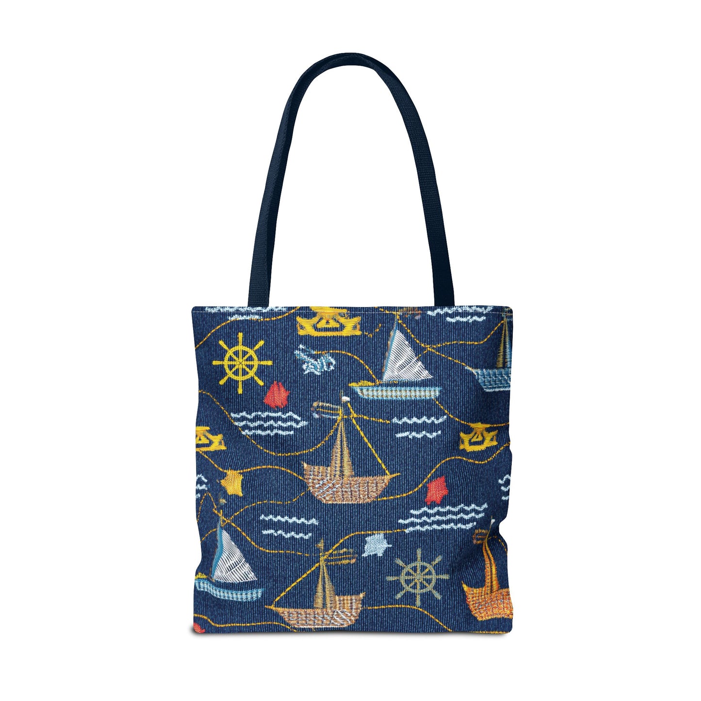 Denim Fabric Imitation Print Unisex Canvas Bag Poly Spun 3 Sizes Tote Bag 182-13