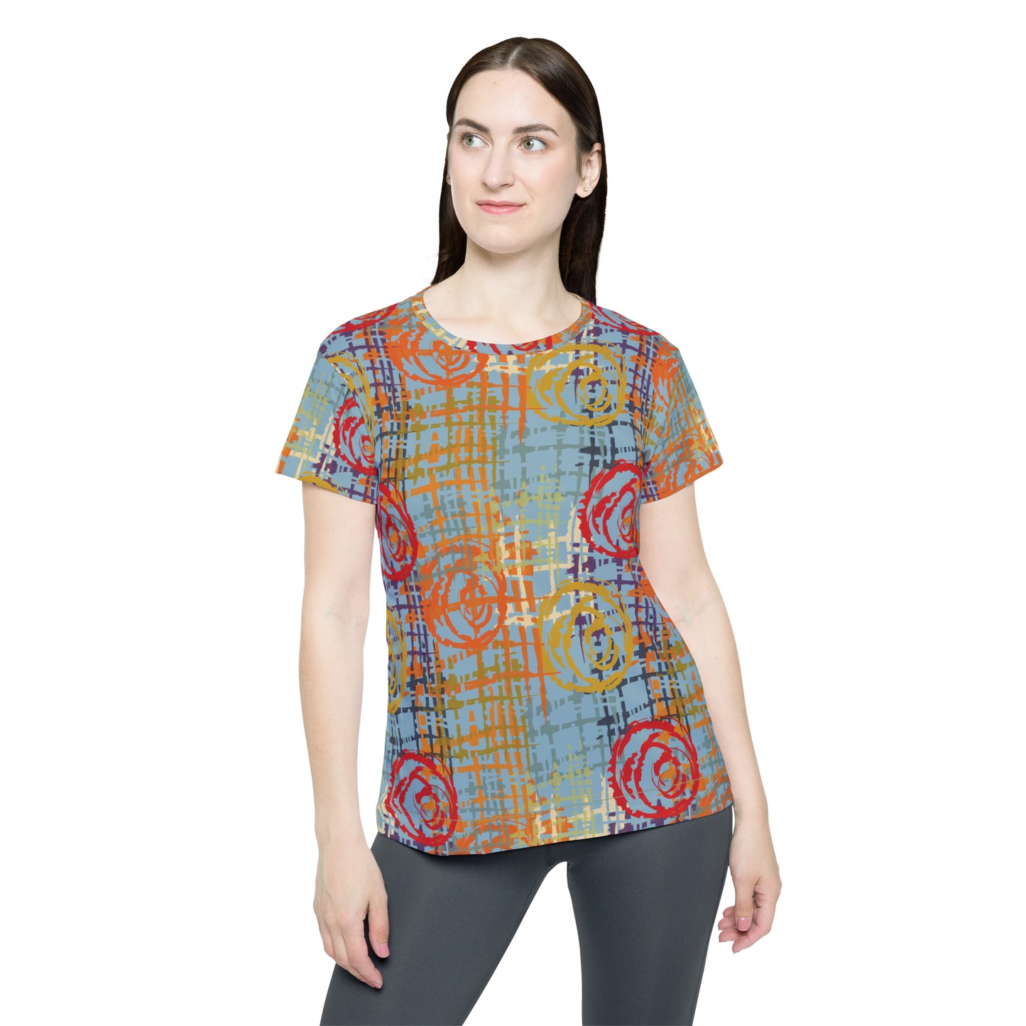 Camiseta de poliéster con estampados abstractos