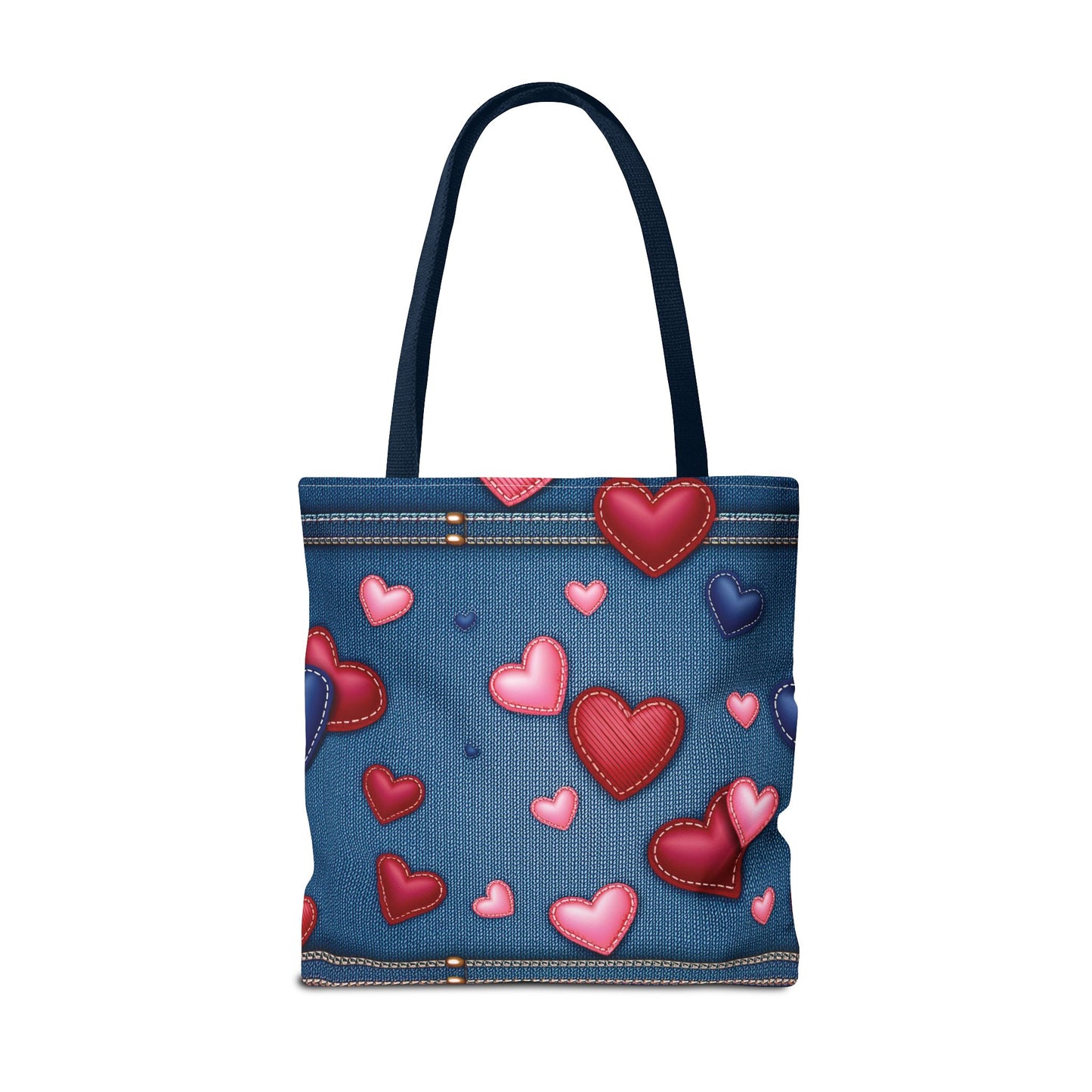 Love Day Graphic Design Denim Fabric Imitation Print Unisex Canvas Bag POLY 3 Sizes Tote Bag 201-29