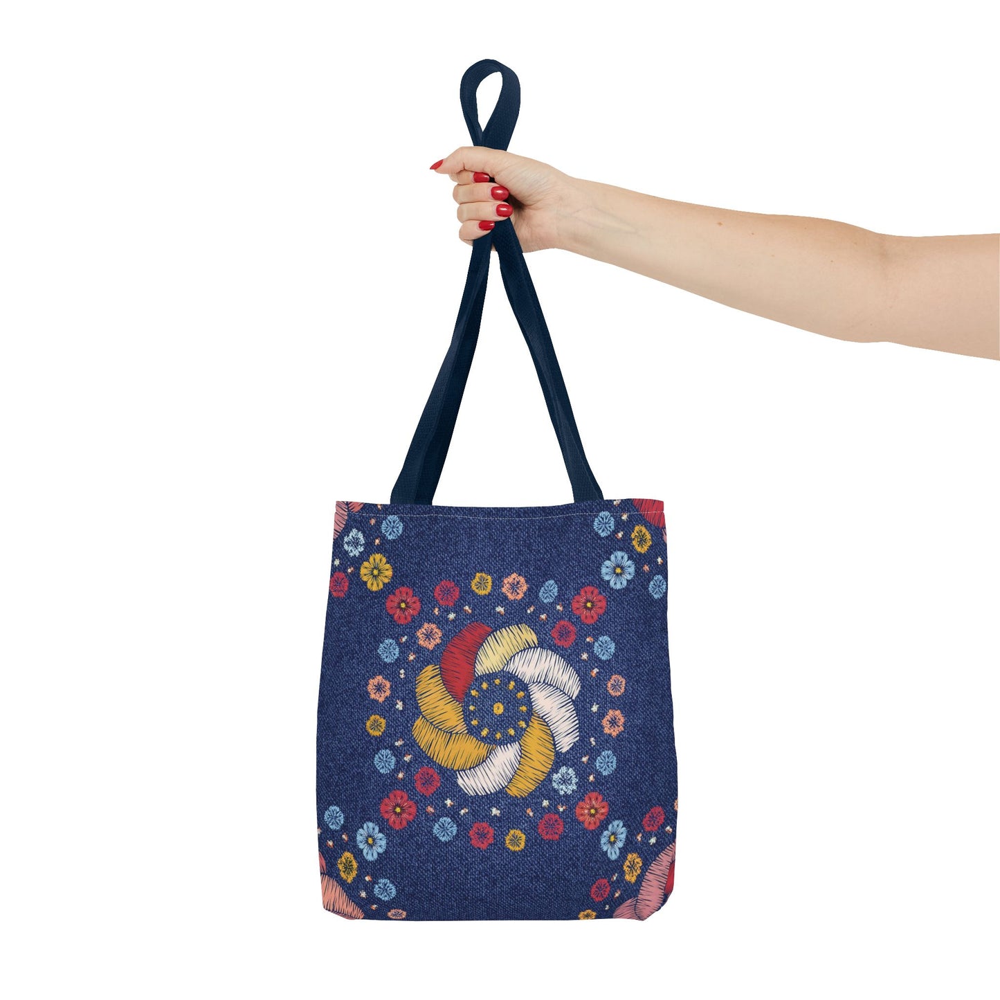 Denim Fabric Imitation Print Unisex Canvas Bag Poly Spun 3 Sizes Tote Bag 153