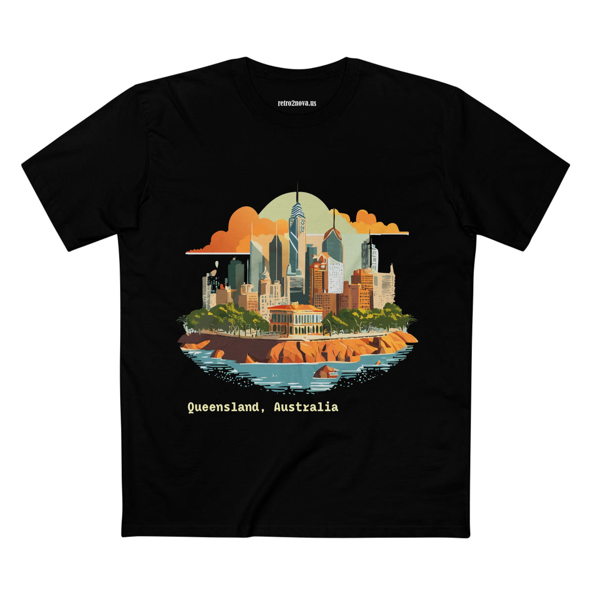 Queensland Australia skyline T-Shirt | Brisbane cityscape tee, coastal skyline design