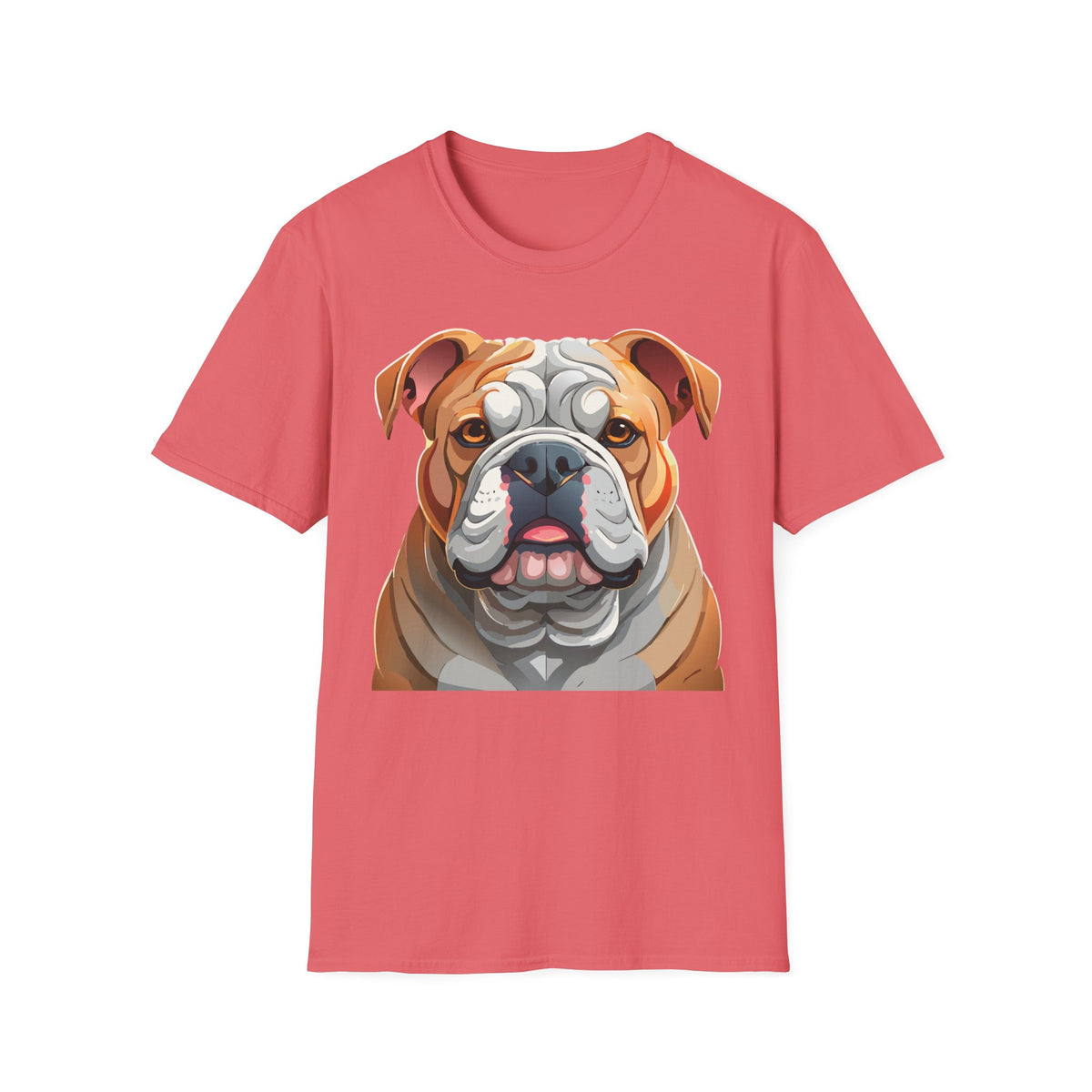 Bulldog Face Graphic T-Shirt | English Bulldog Illustration Tee