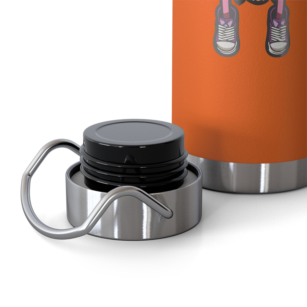 22oz Copper Insulated Water Bottle with Cartoon Design - CV84