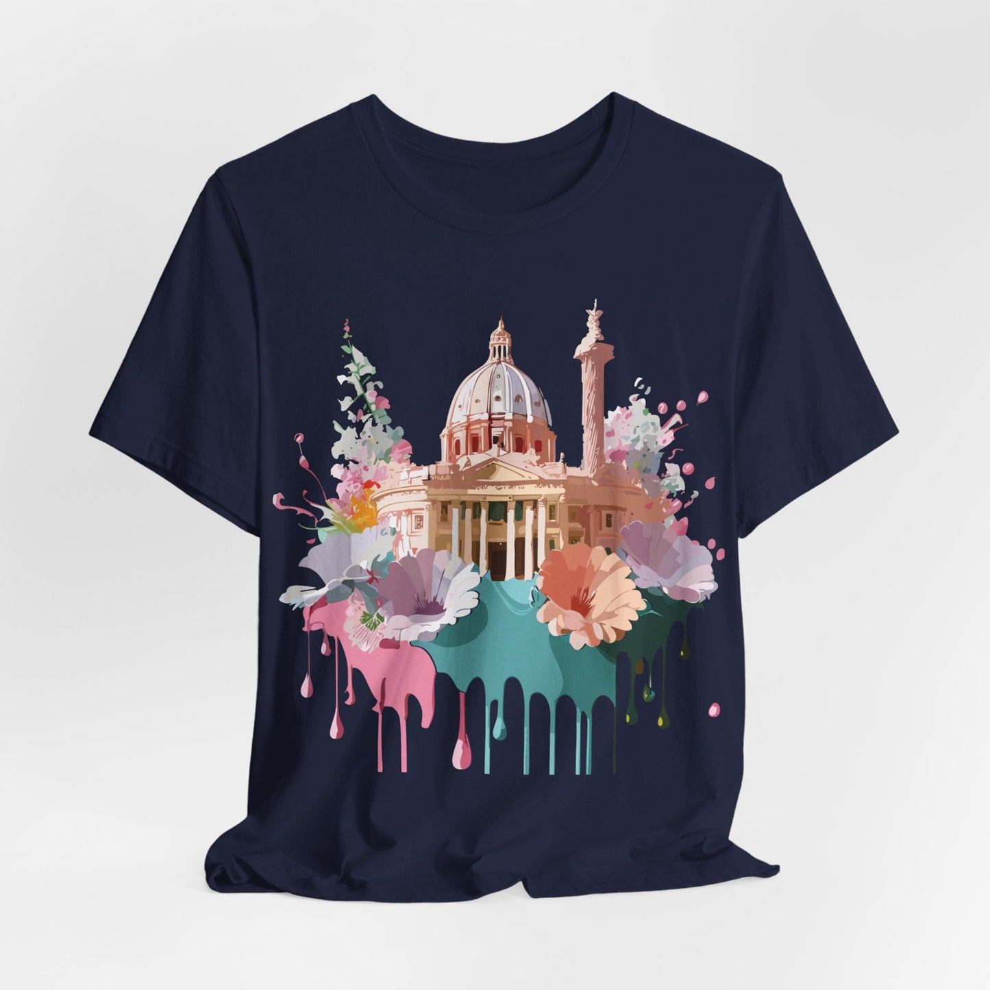Tourist Shirt Rome Graphic Tee Unisex Jersey Short Sleeve Art Design By Adelpha Artwork