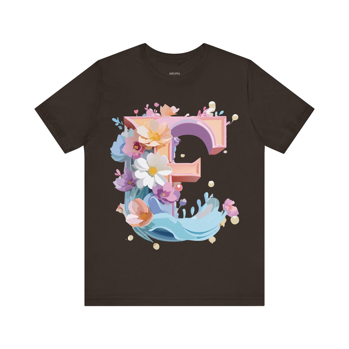 Letter E Graphic Unisex Cotton Bella+Canvas Tee with Art Letter Design
