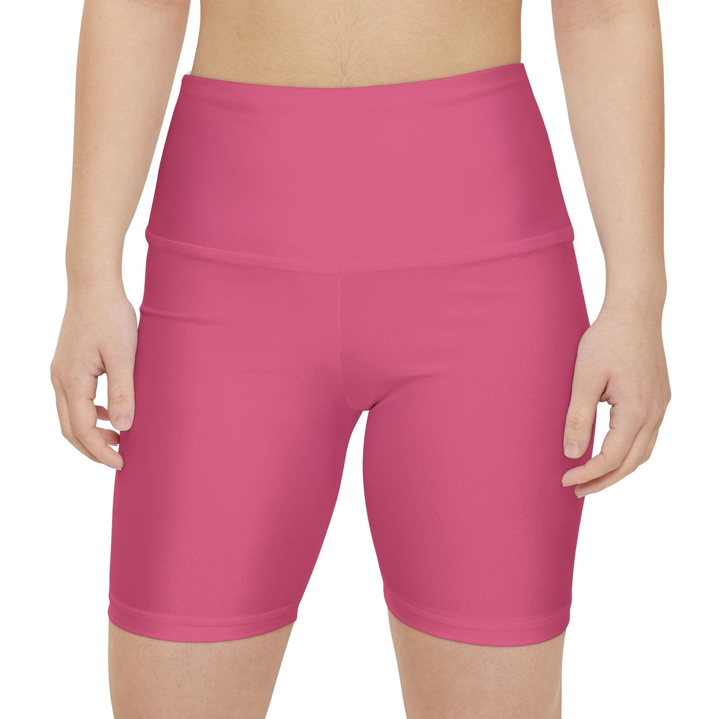 Blush Rose Women's Workout Shorts — Solid High-Waist Biker Shorts for Exercise & Everyday Wear