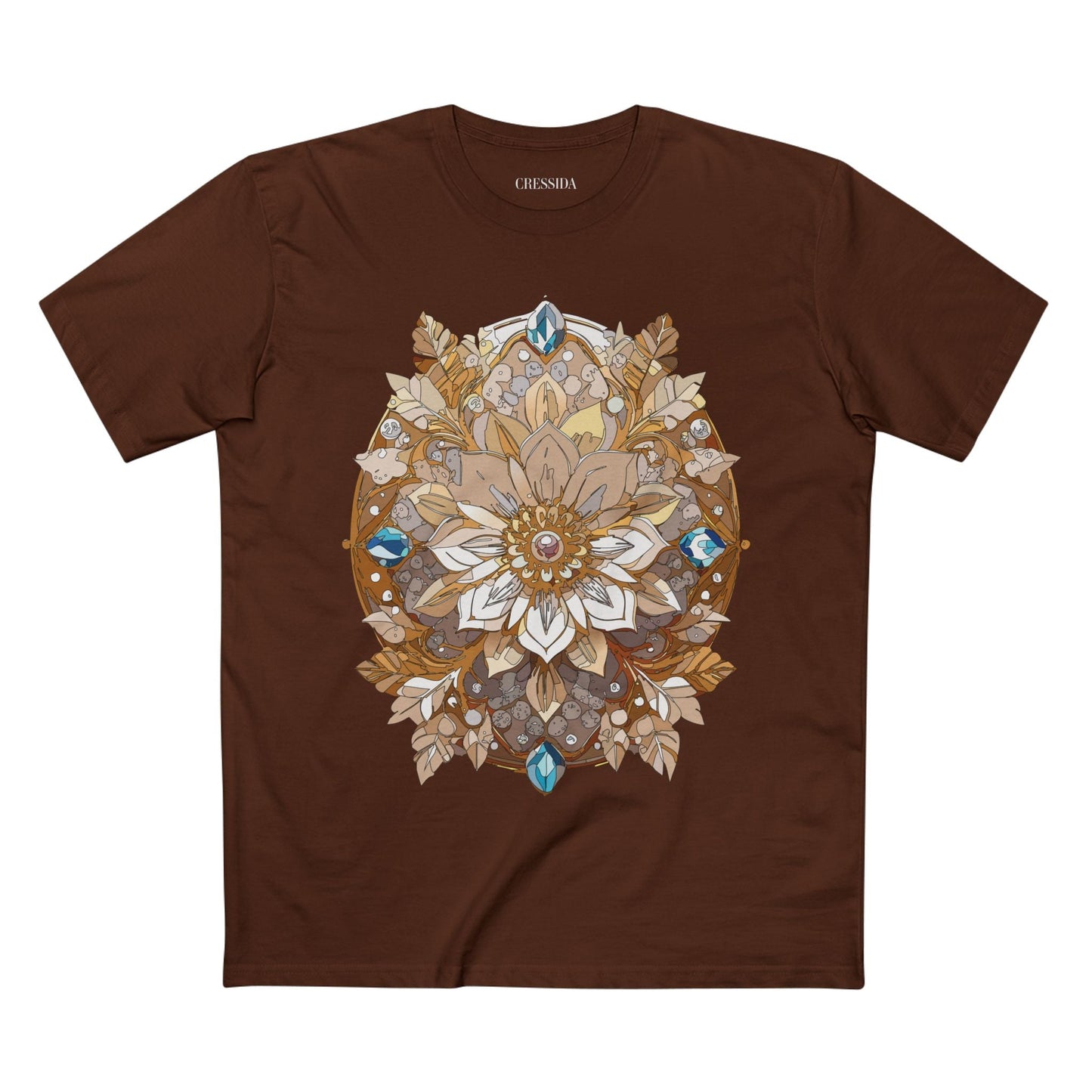 Floral Graphic T-Shirt Unisex 100 Cotton Art Design with Antique Flowers Tee 23
