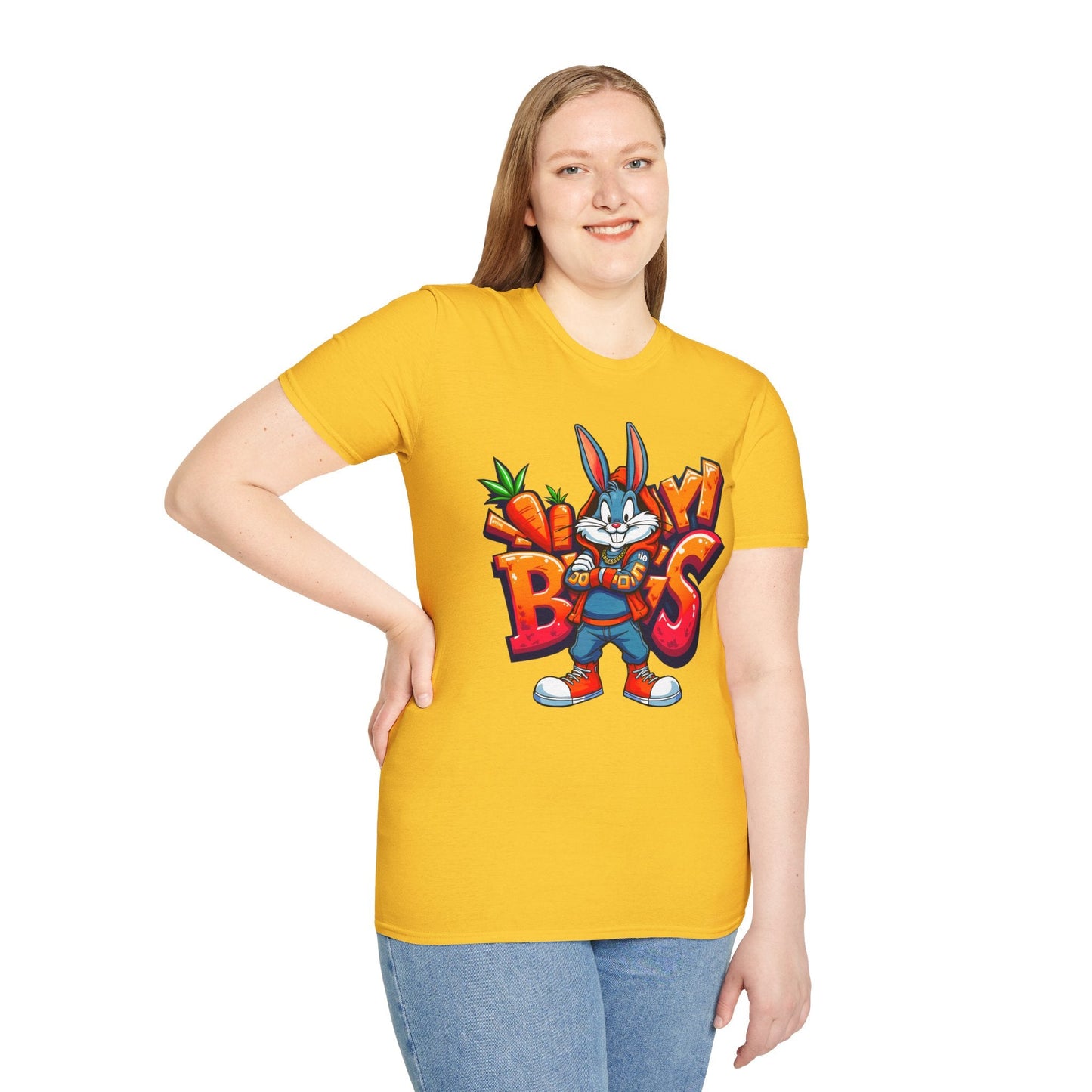 Funny Cartoon Animals T Shirt With Animation Design Unisex Softstyle Graphic Tee Gildan 64000