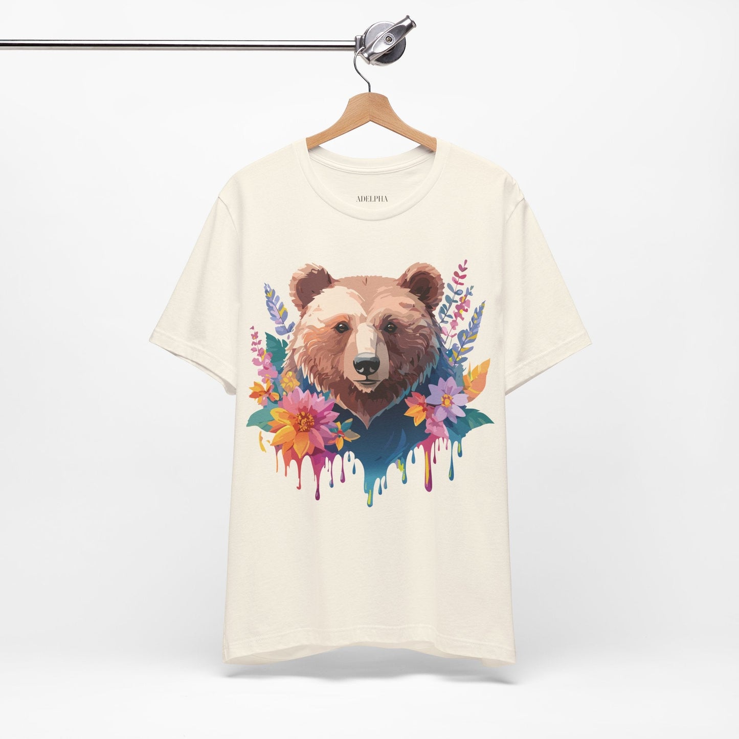 Bear Graphic Unisex 100 Cotton Short Sleeve Art Design Vintage T-Shirt 5