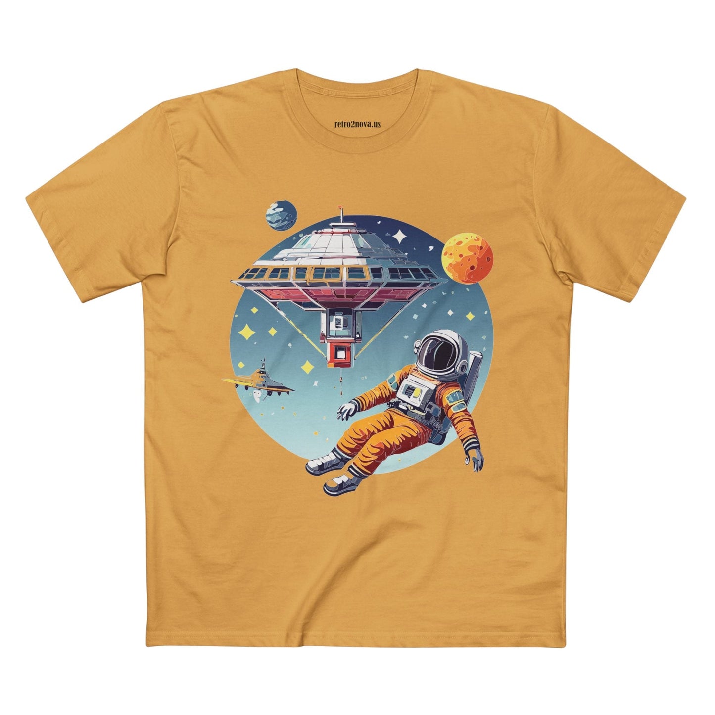 Cosmos Astronaut Shirt Unisex Premium Cotton Tee With Original Art Design By Retro2Nova