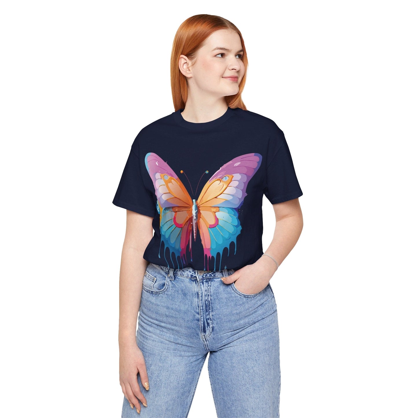 Butterfly Graphic Unisex 100 Cotton Lightweight Vintage Design Jersey Tee 90