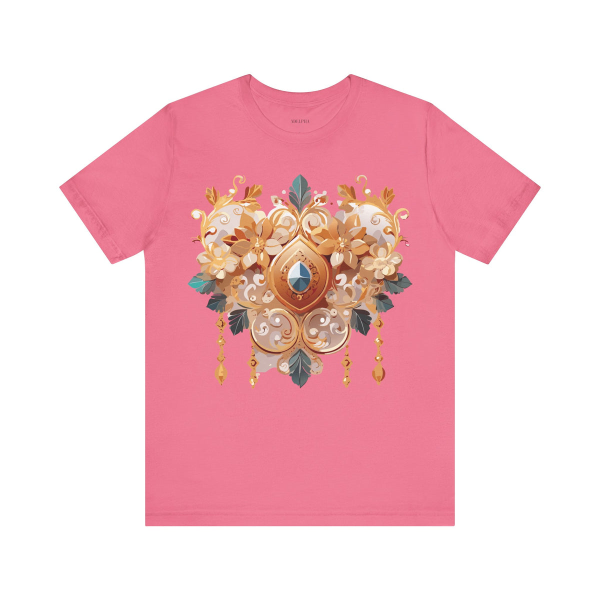 Jewelry Graphic Unisex Cotton Bella+Canvas Tee with Gemstones Art Design m30