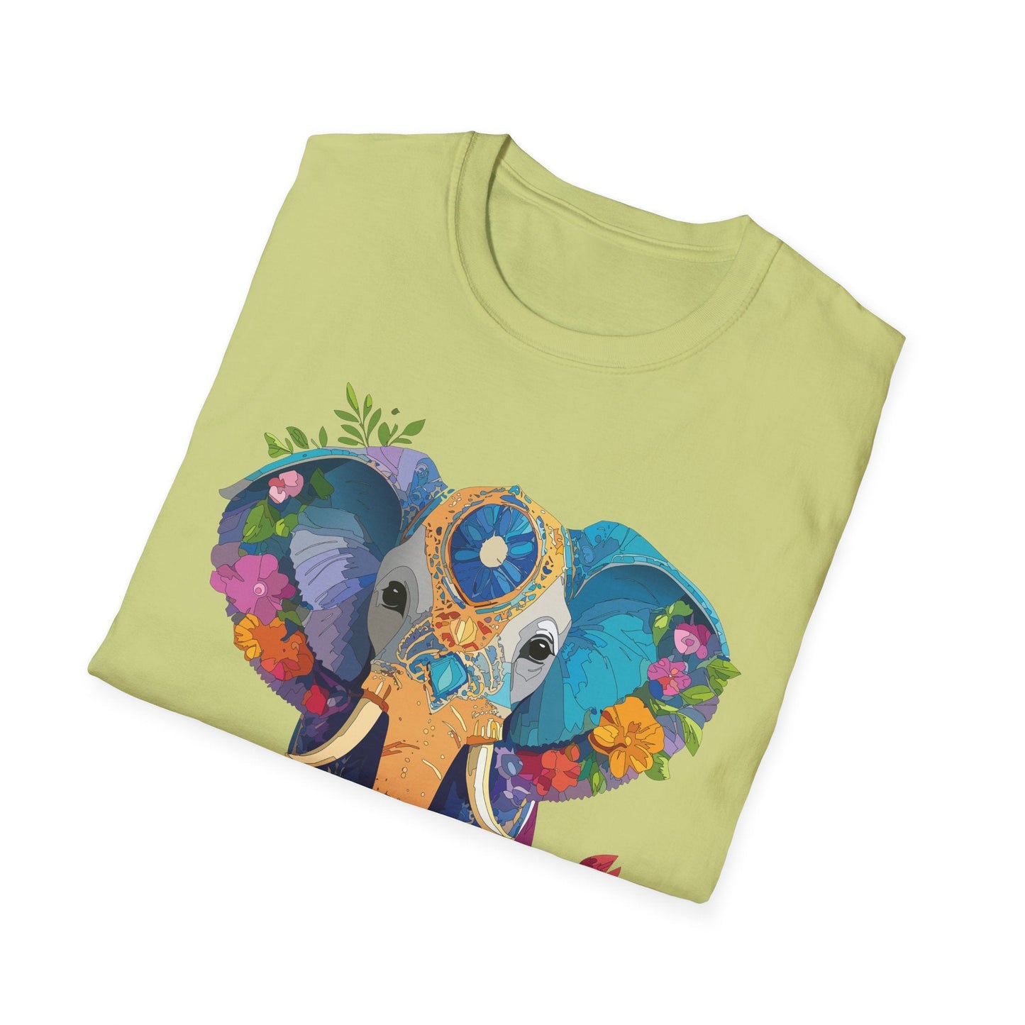 Elephant Graphic Shirt For Adults Unisex Softstyle Tee 100 Percent Cotton Gildan 64000