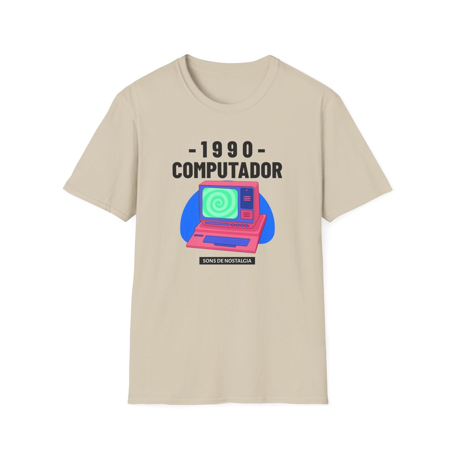 1990 Computador Retro T-Shirt Unisex Cotton Vintage Computer Graphic Tee
