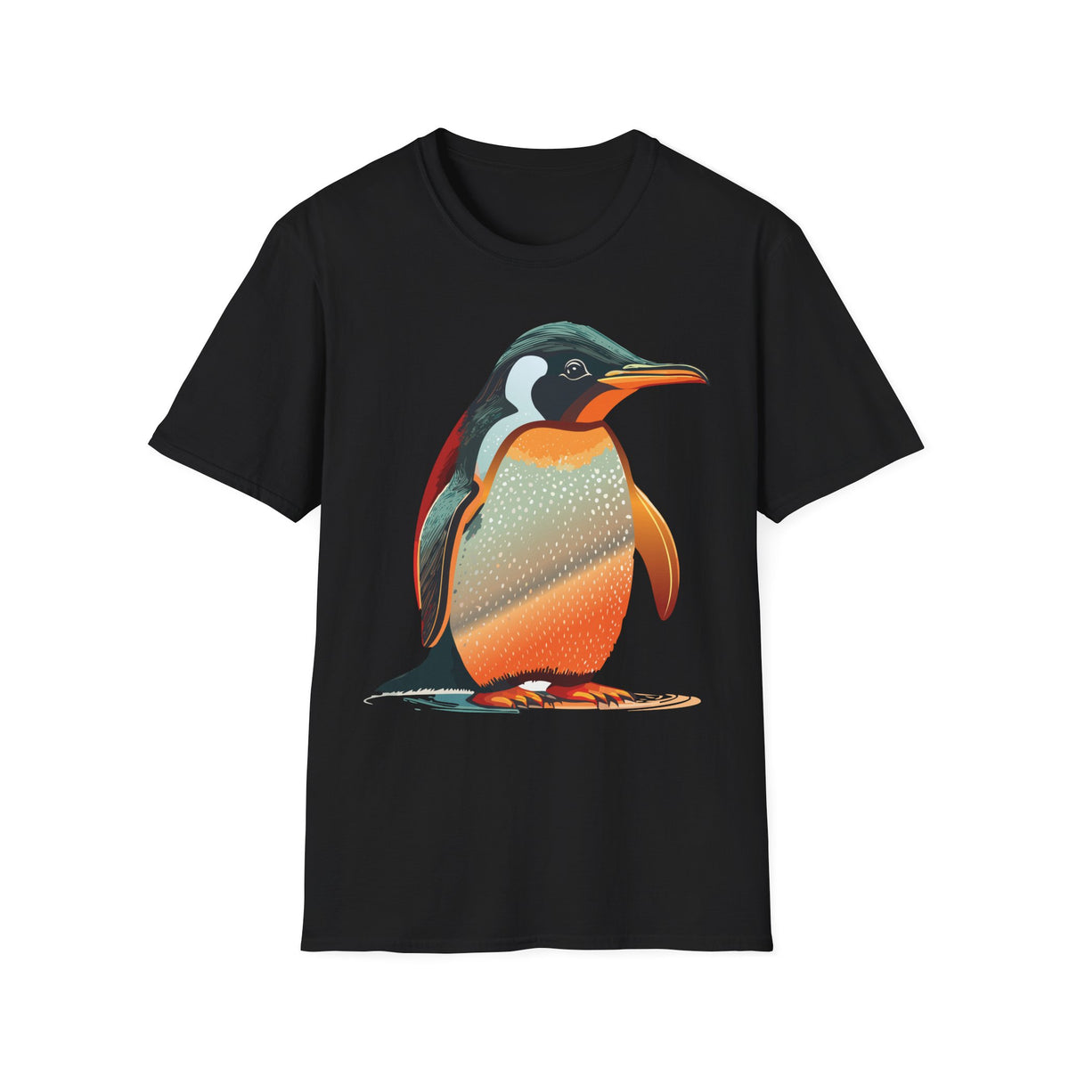 Colorful Penguin Illustration T-Shirt | Vibrant Penguin Artwork
