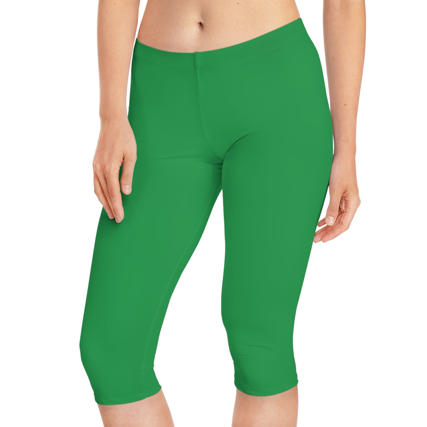 Green Color Capri Leggings, Green Capri Leggings 5