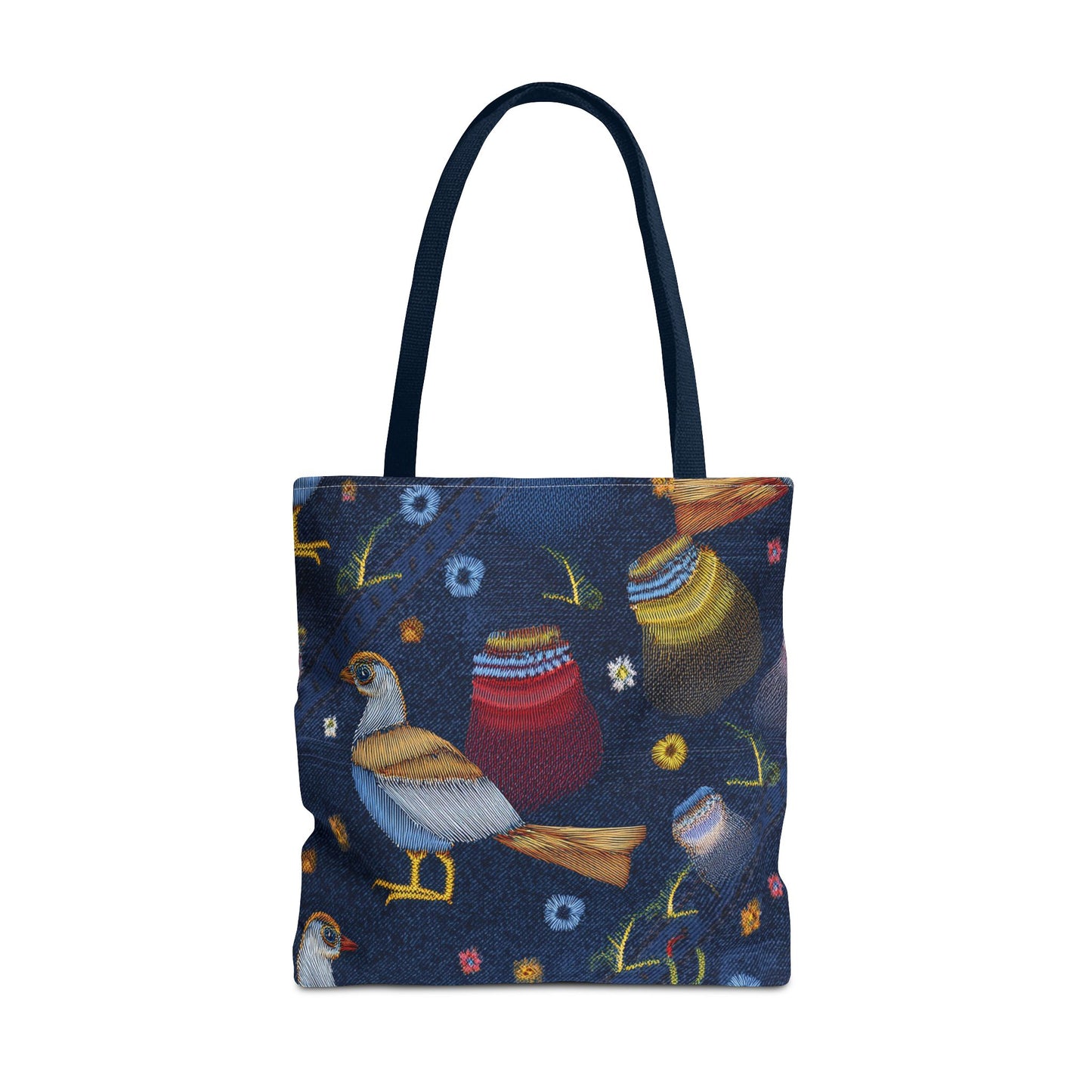 Denim Fabric Imitation Print Unisex Canvas Bag Poly Spun 3 Sizes Tote Bag 194-3